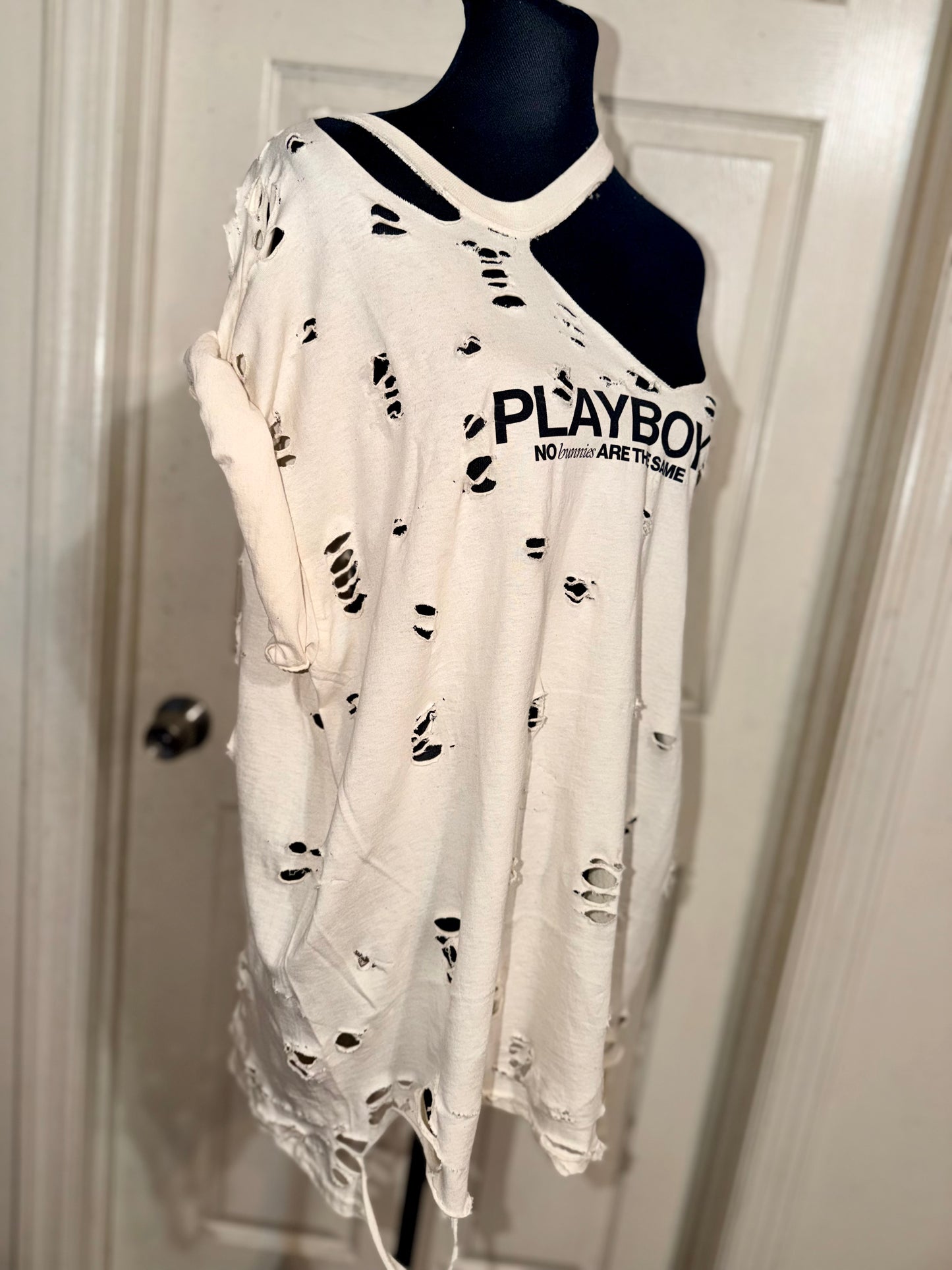 Playboy Double Sided Oversized Distressed Tee