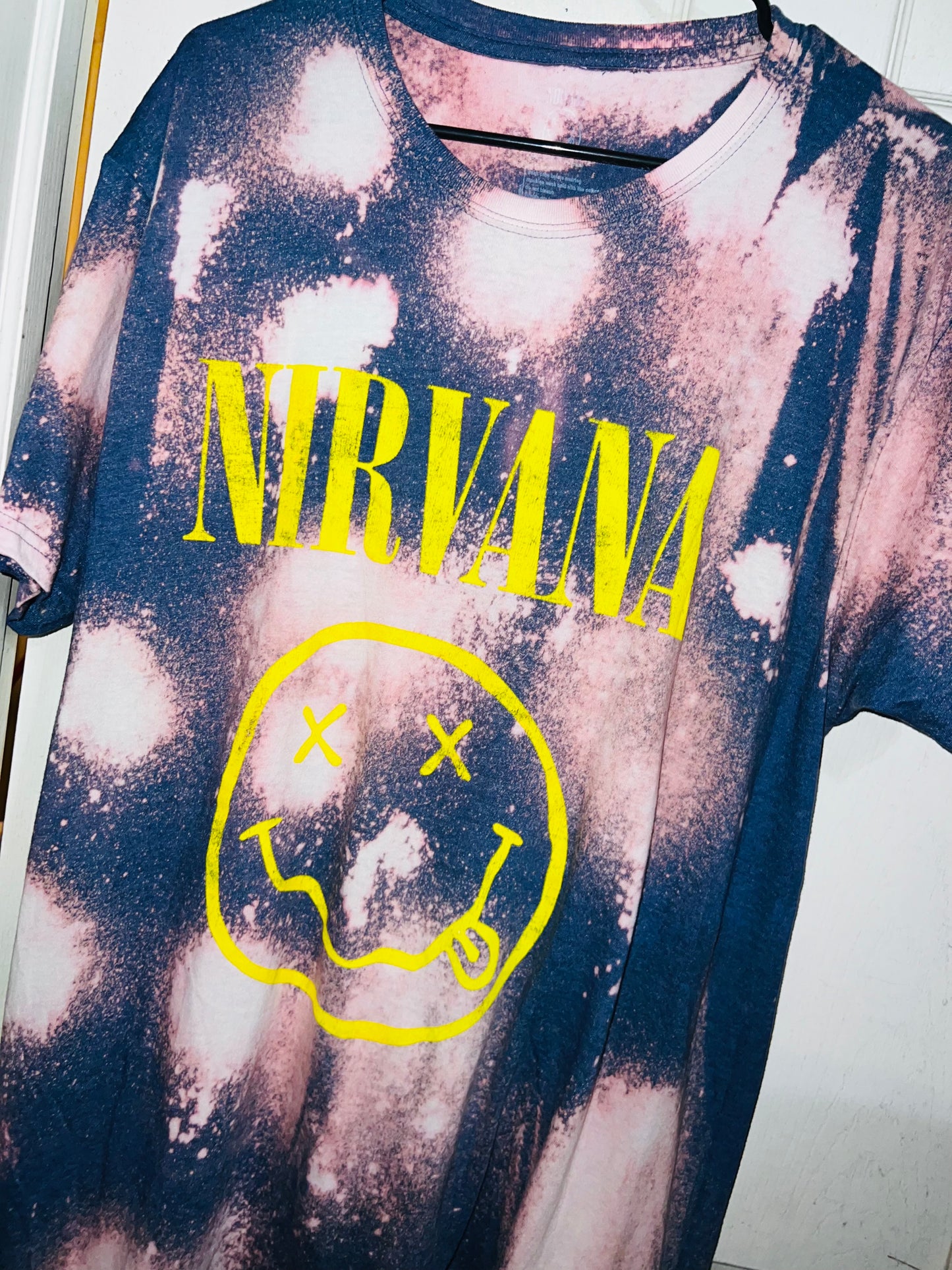 Nirvana Oversized Distressed Bleach Tee