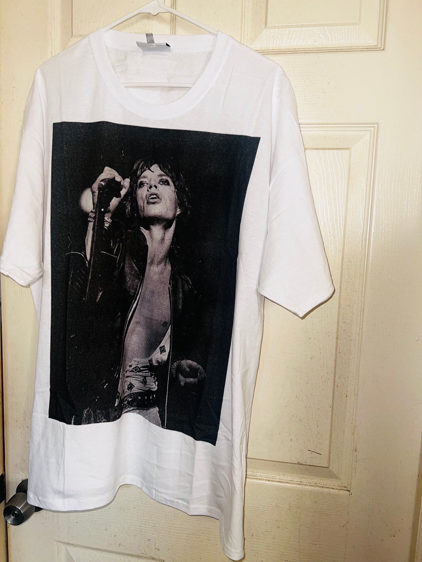 Mick Jagger Rolling Stones Oversized Distressed Tee