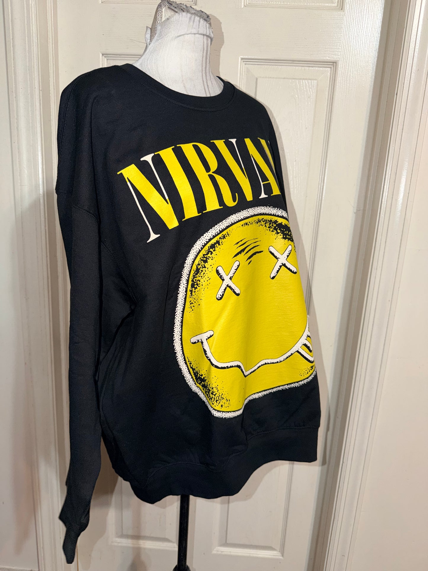 Nirvana Oversized Distressed Sweatshirt