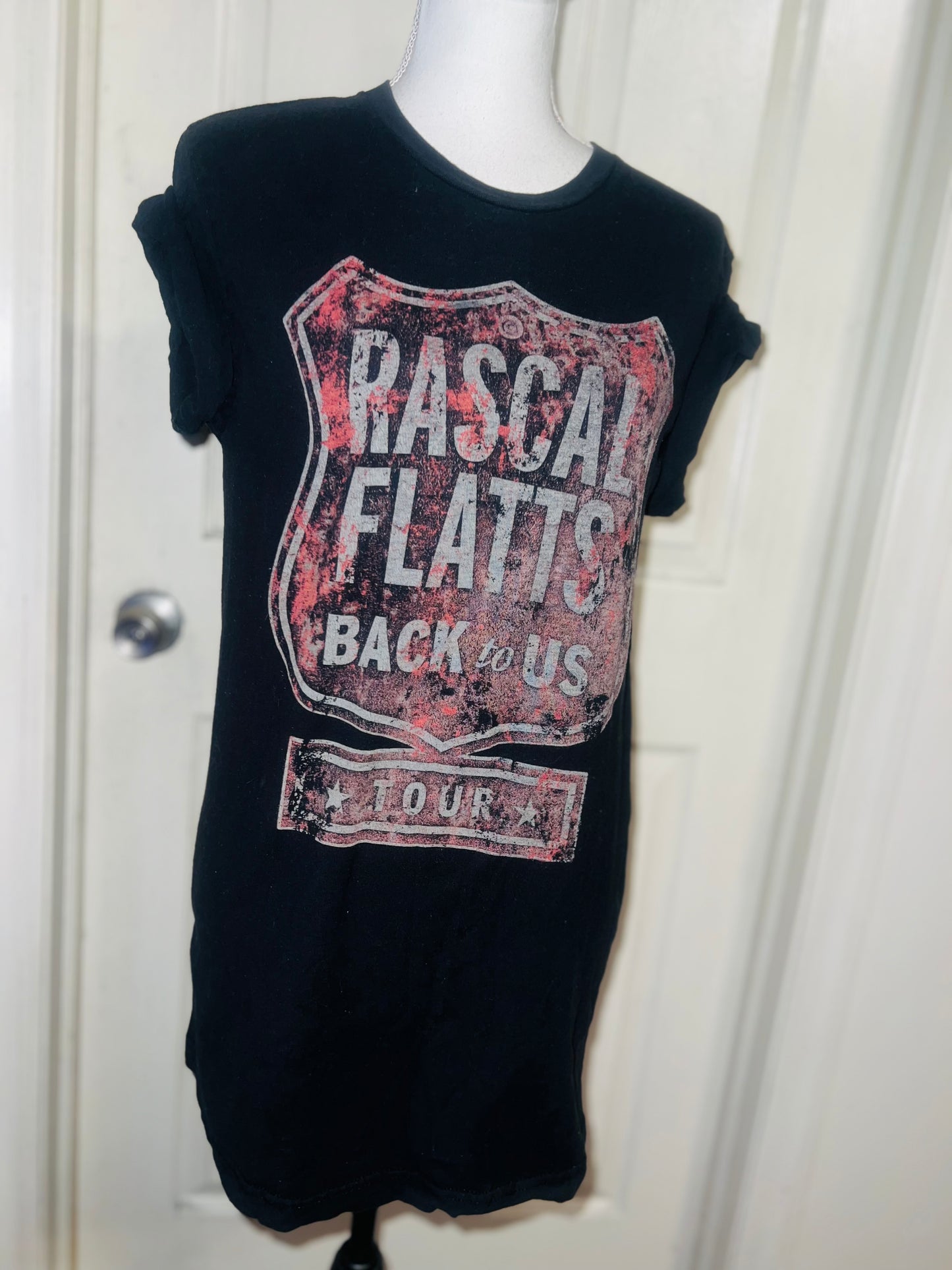 Rascal Flatts Double Sided Oversized Distressed Tee