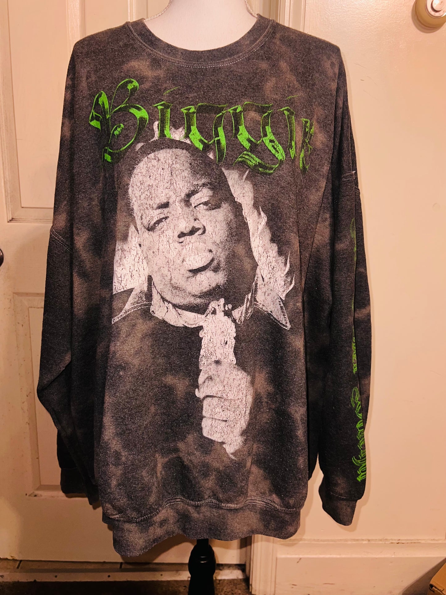 Biggie Smalls Oversized Distressed Sweatshirt