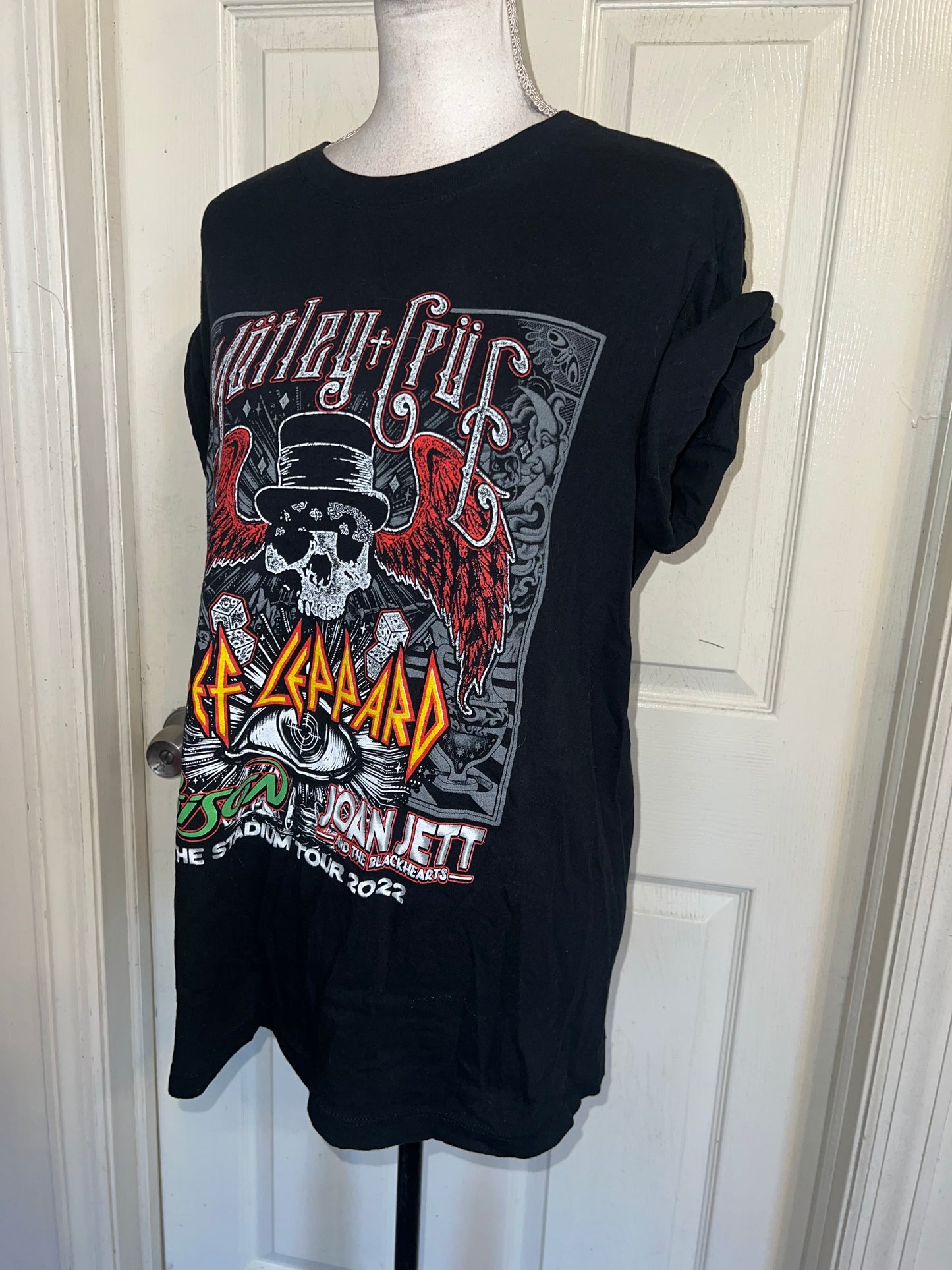 Motley Crue, Def Leppard, Poison, and Joan Jett Double Sided Oversized Tee