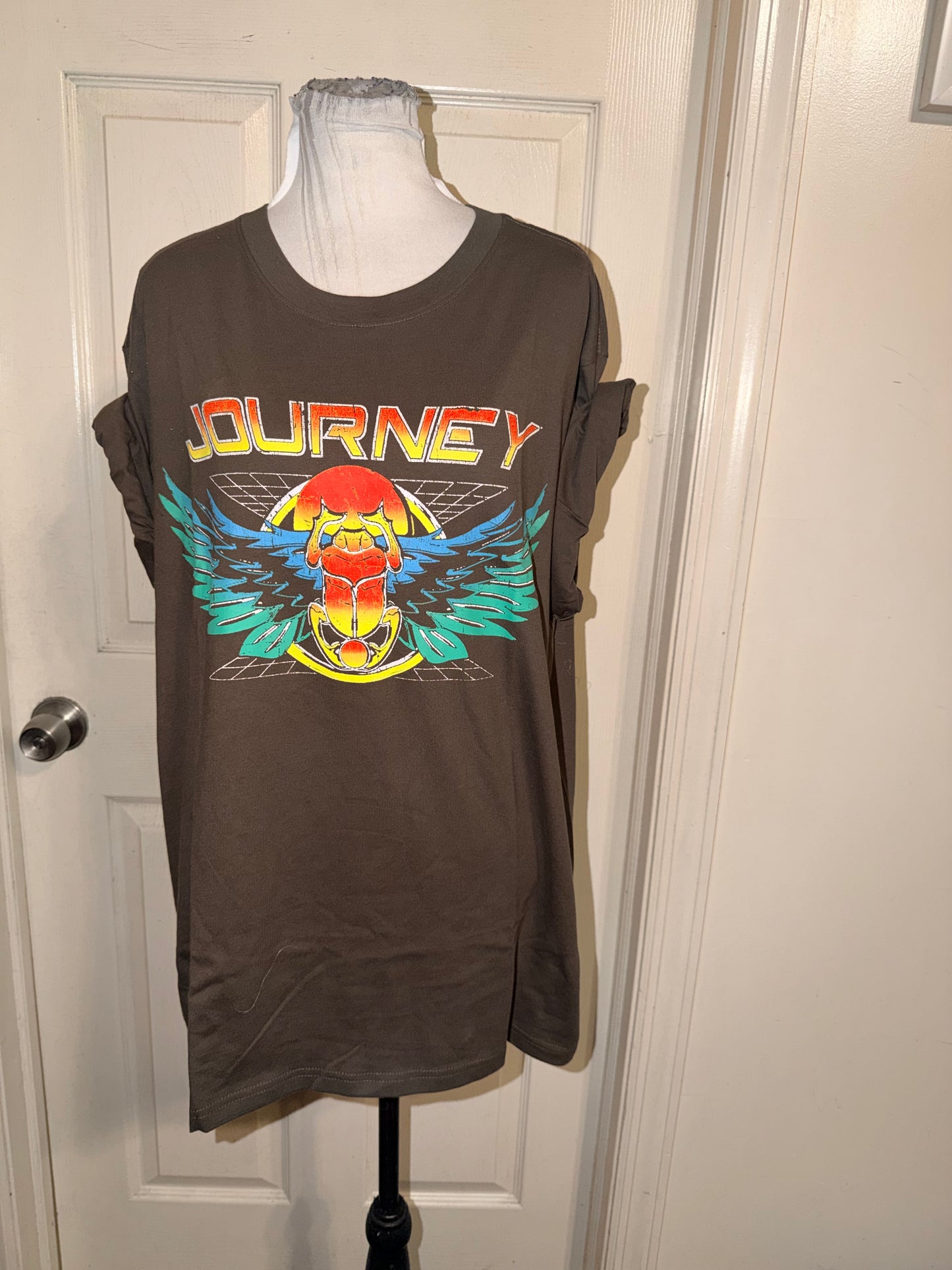 Journey Double Sided Oversized Distressed Tee
