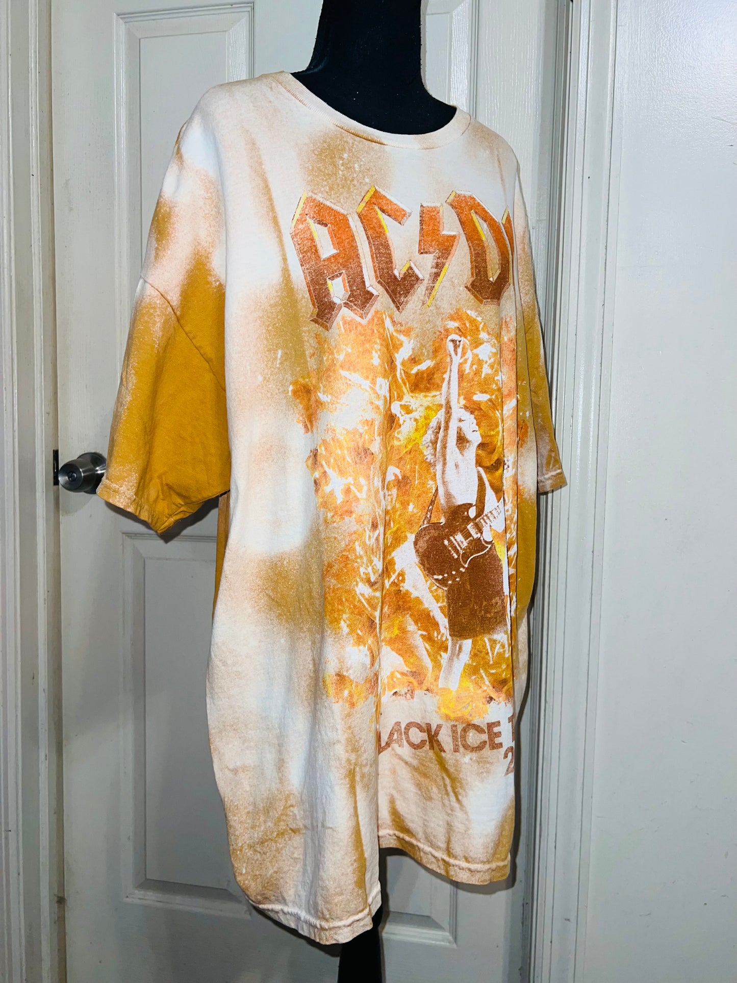 AC/DC Bleached Oversized Distressed Tee