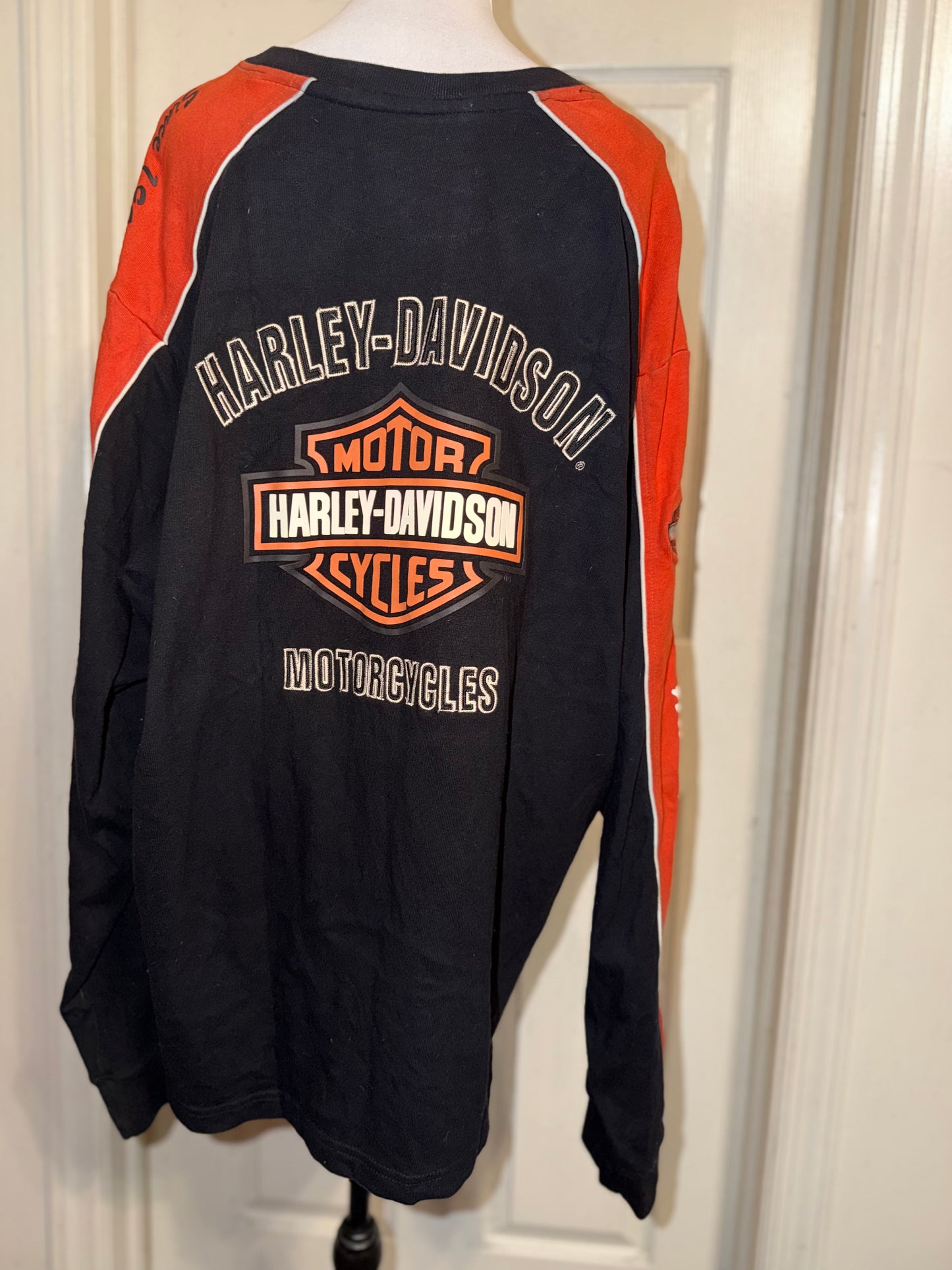 Harley Davidson Double Sided Oversized Distressed Vintage Jersey Sweatshirt