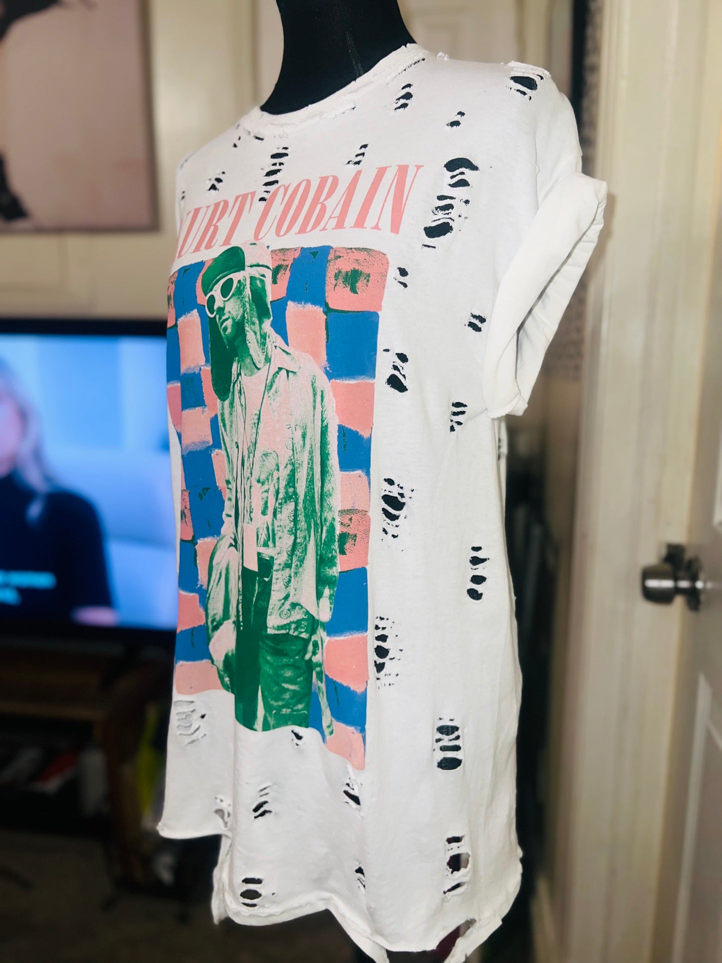 Kurt Cobain Oversized Distressed Tee