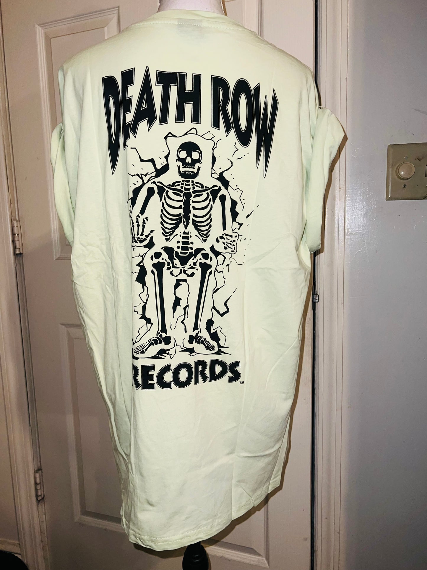 Death Row Records Double Sided Oversized Distressed Tee