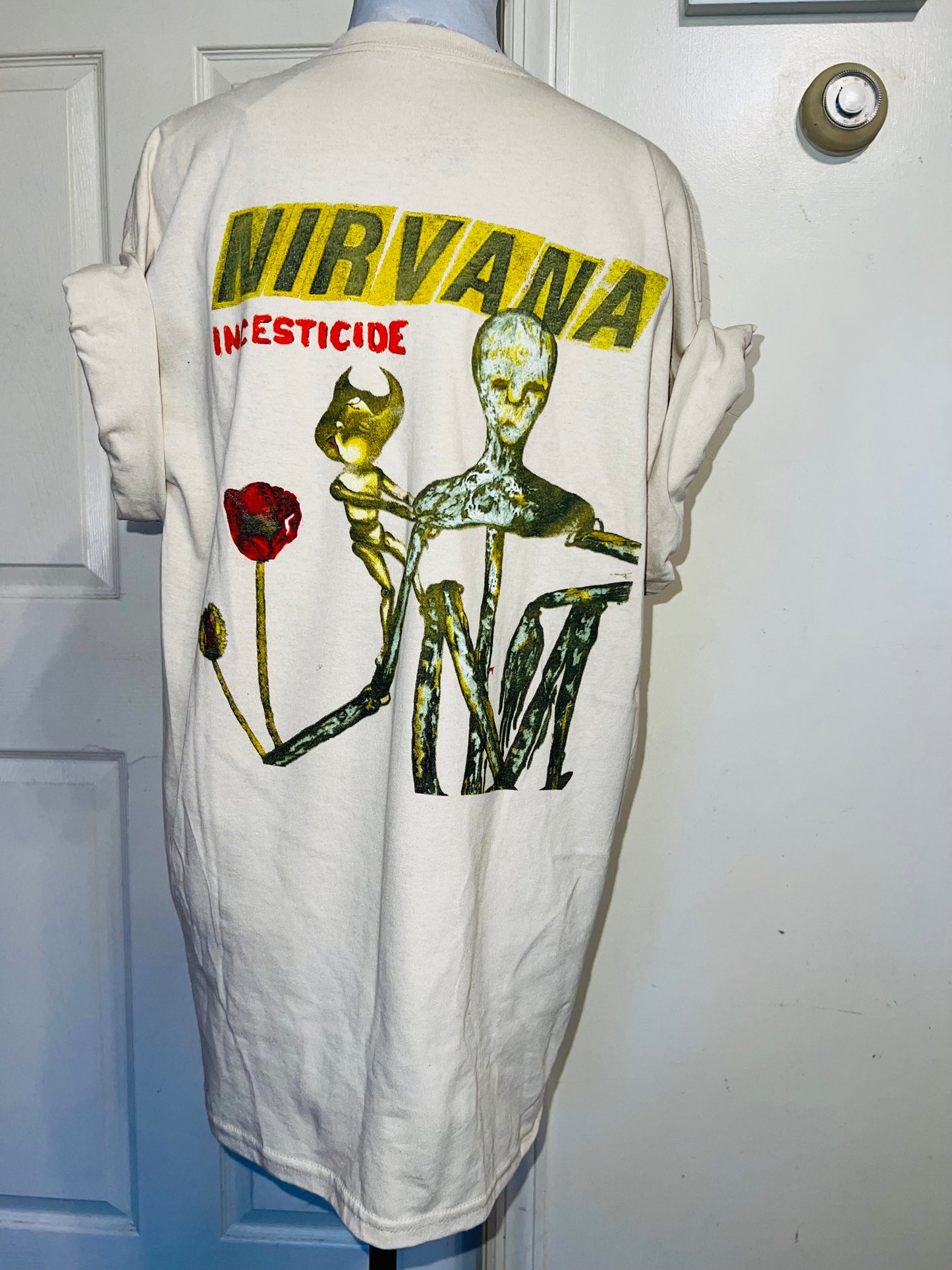 Nirvana Double Sided Oversized Distressed Tee