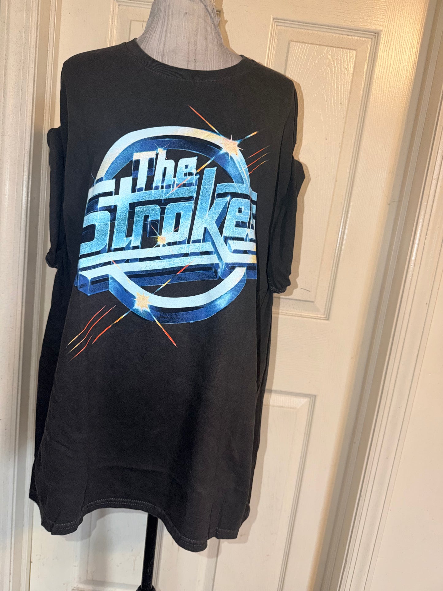 The Strokes Double Sided Oversized Distressed Tee
