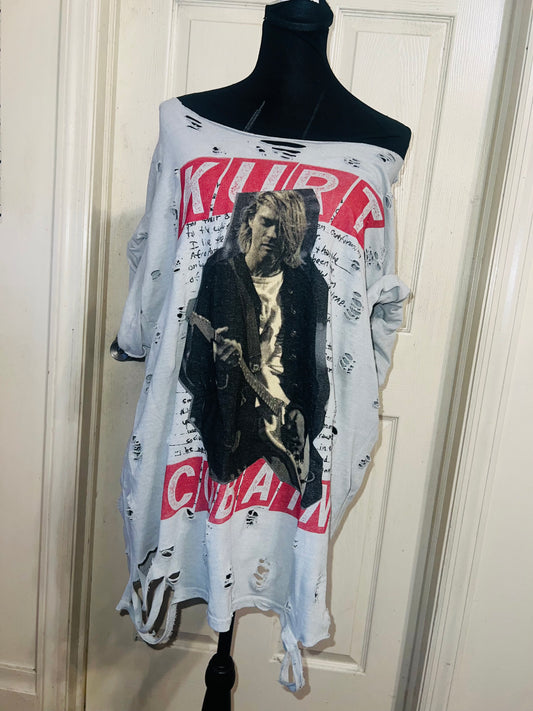 Kurt Cobain Oversized Distressed Tee