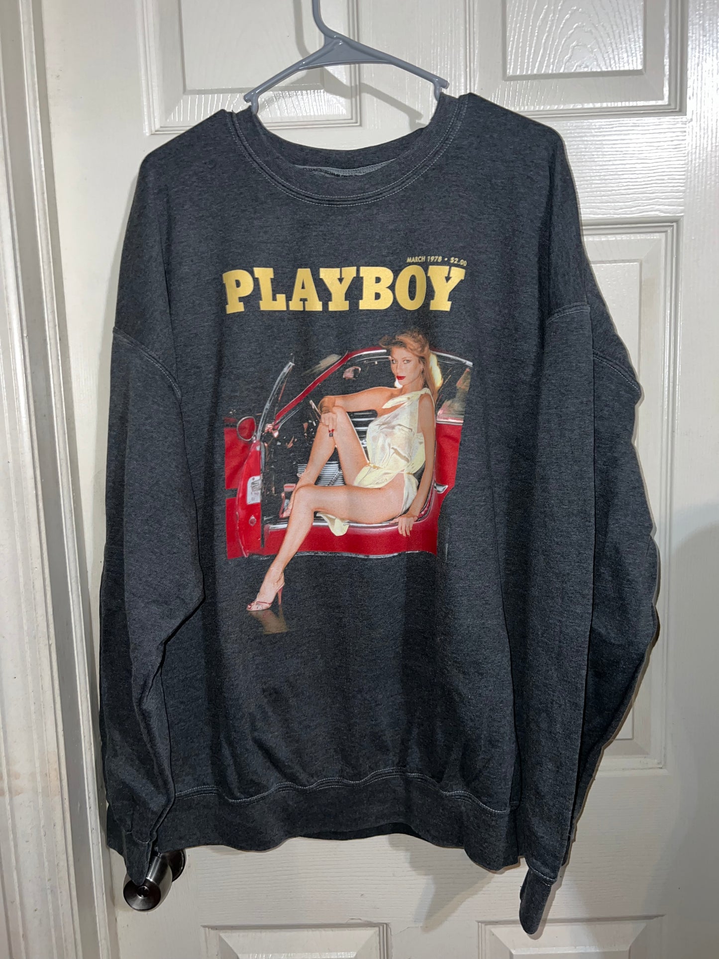 Playboy Magazine Oversized Distressed Sweatshirt