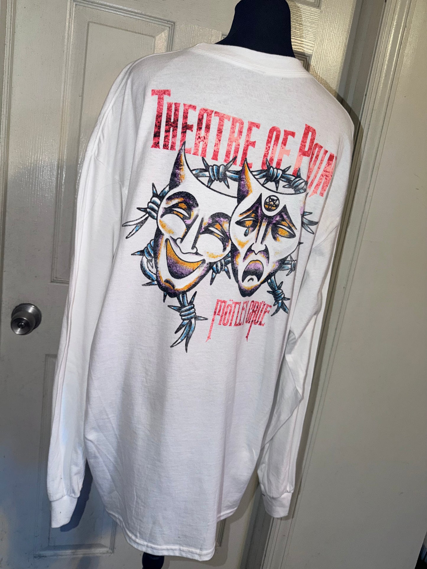 Motley Crue Double Sided Oversized Distressed Long Sleeve Tee