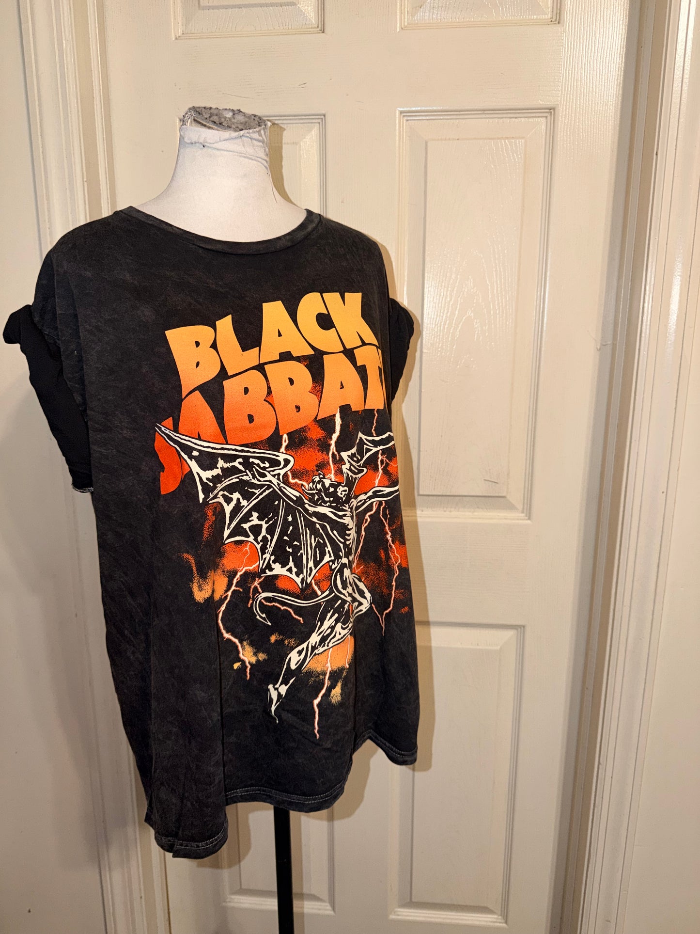 Black Sabbath Double Sided Oversized Distressed Tee
