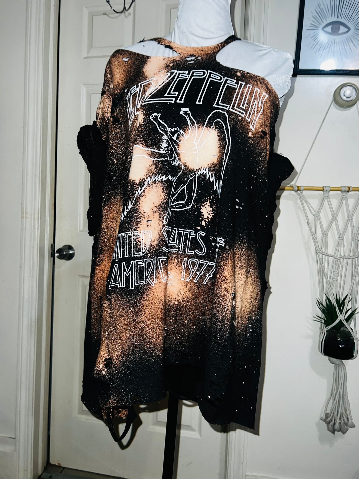 Led Zeppelin Bleached Oversized Distresed Tee