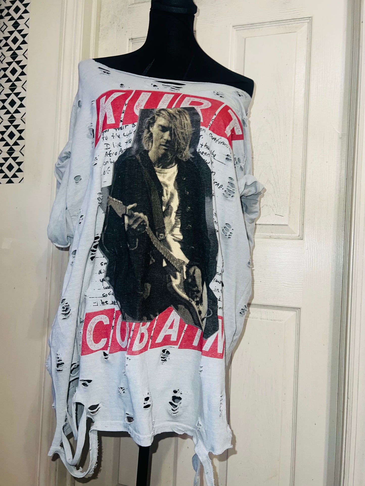 Kurt Cobain Oversized Distressed Tee