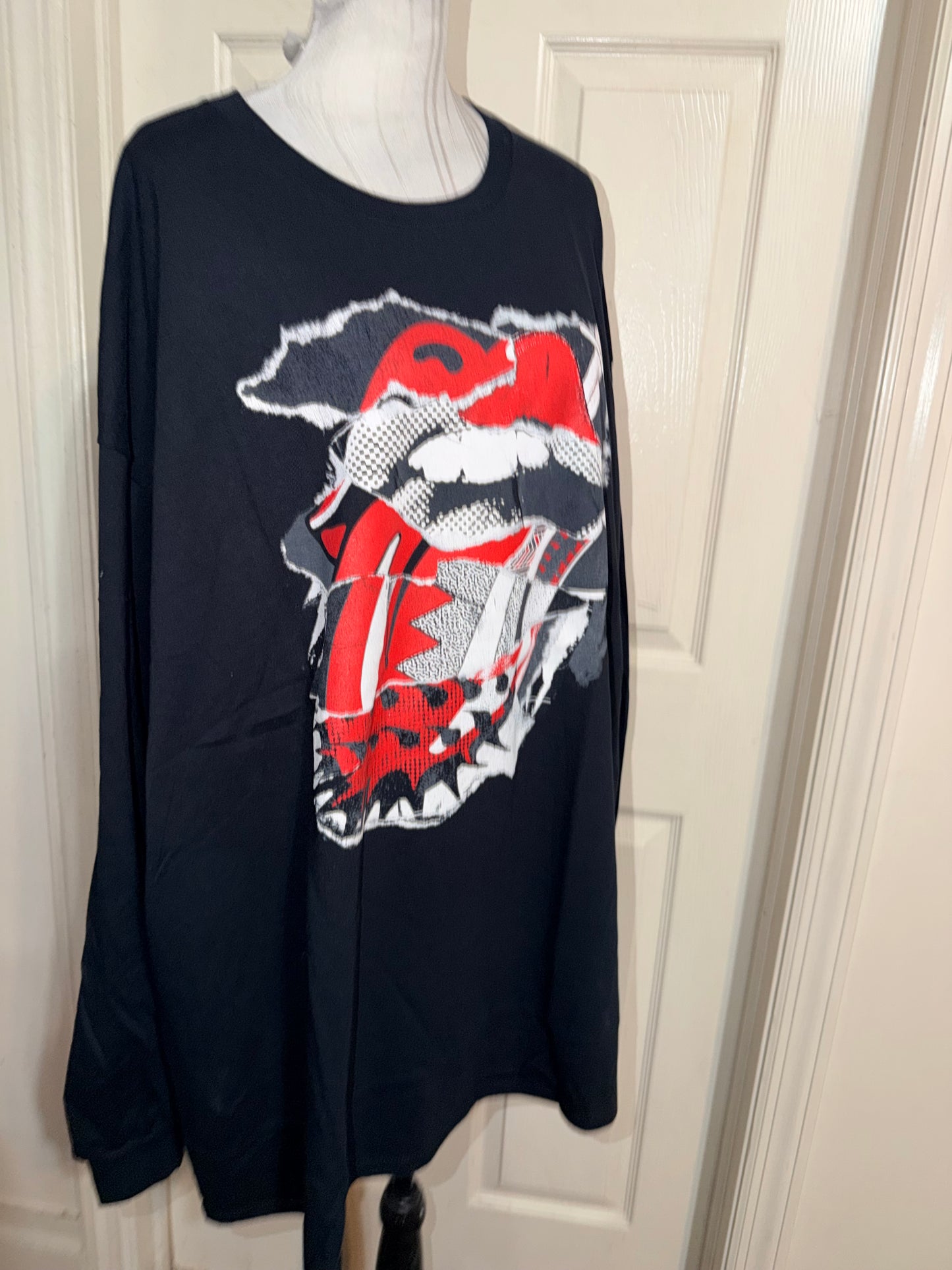 The Rolling Stones Oversized Distressed Long Sleeve Tee