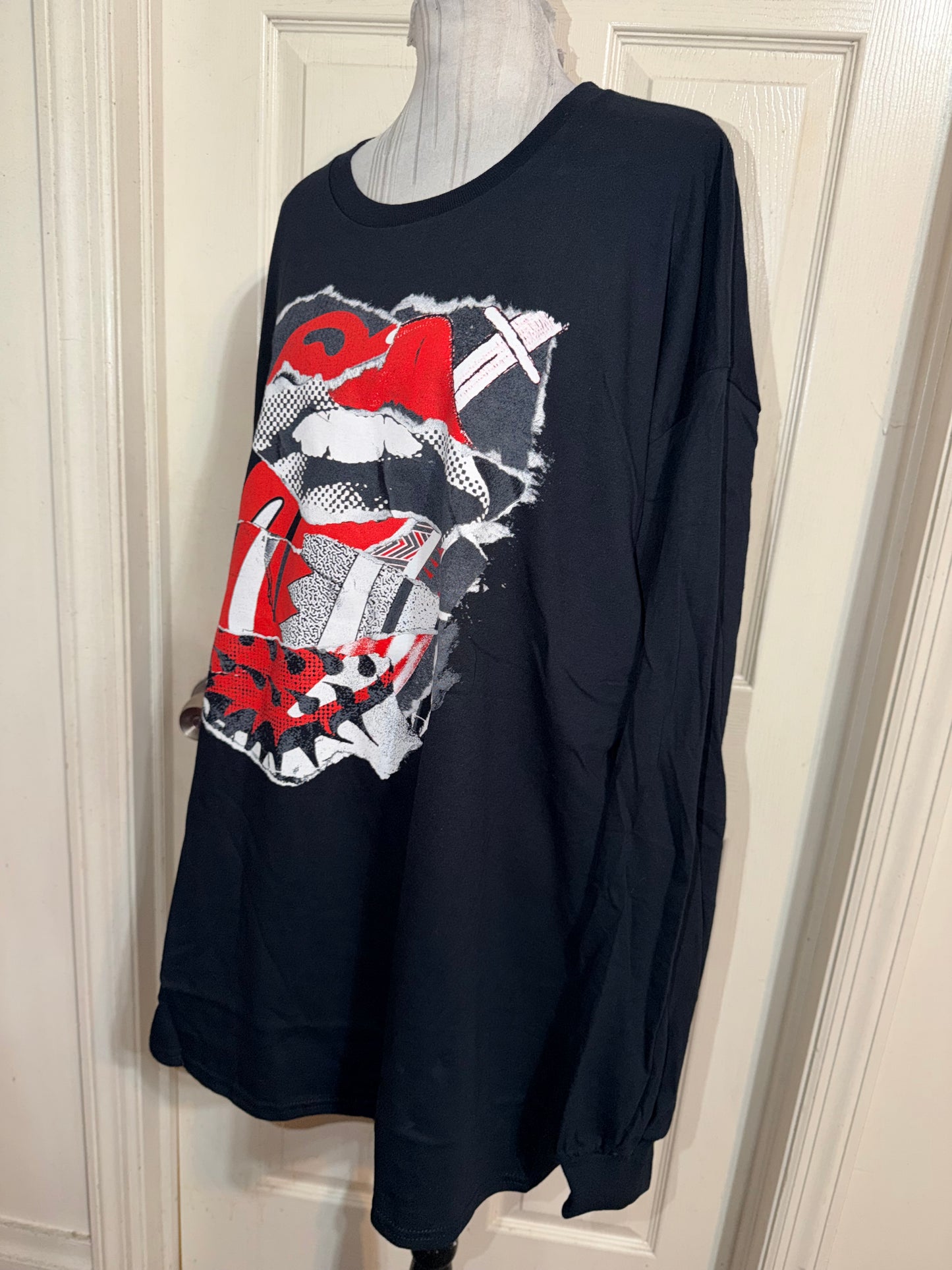 The Rolling Stones Oversized Distressed Long Sleeve Tee