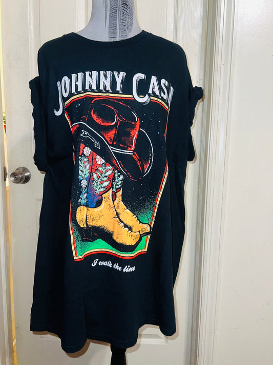 Johnny Cash Oversized Distressed Tee