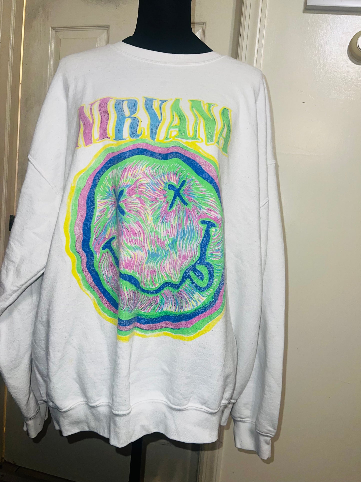 Nirvana Oversized Distressed Sweatshirt