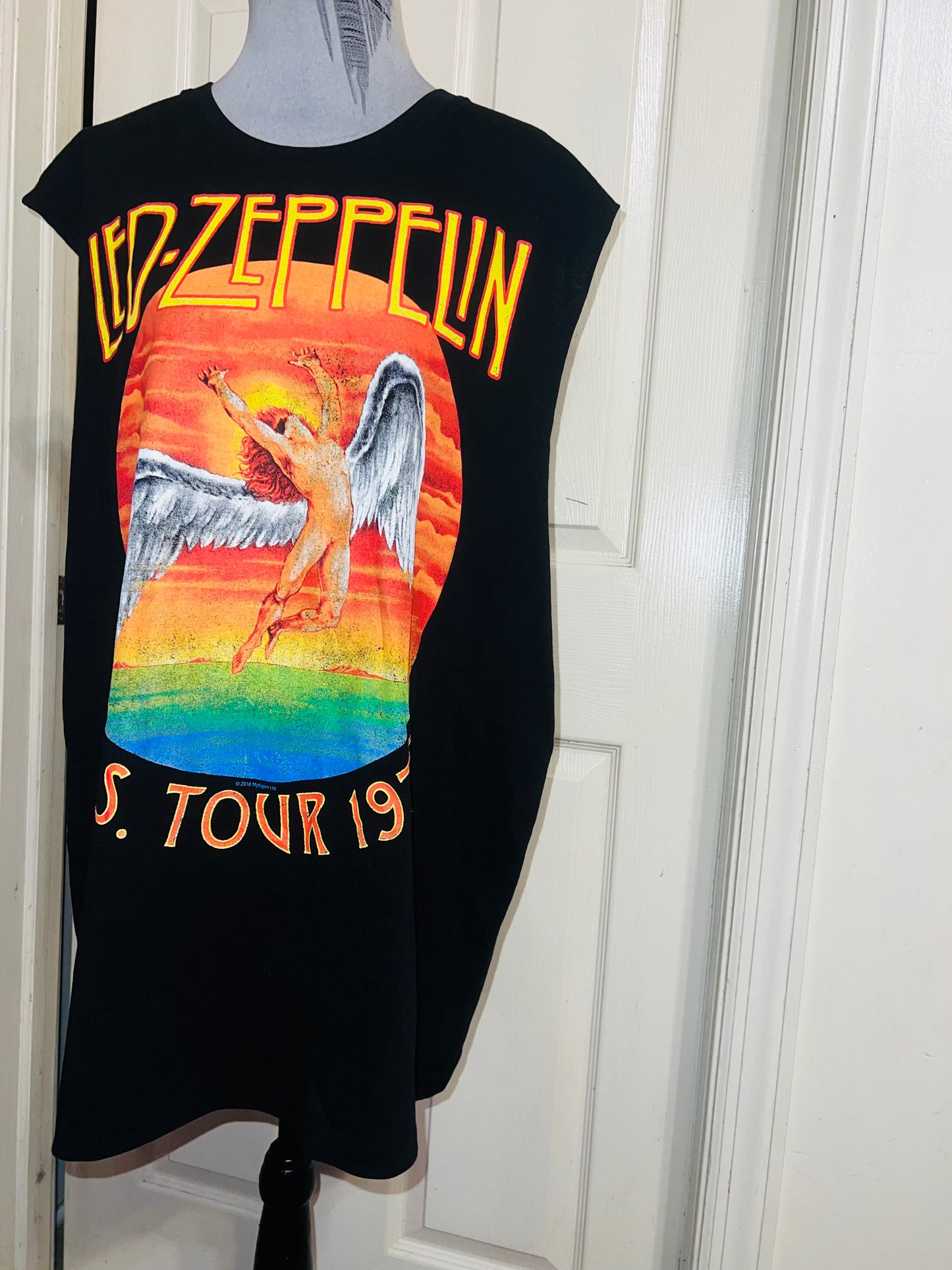 Led Zeppelin Oversized Distressed Muscle Tank/Dress