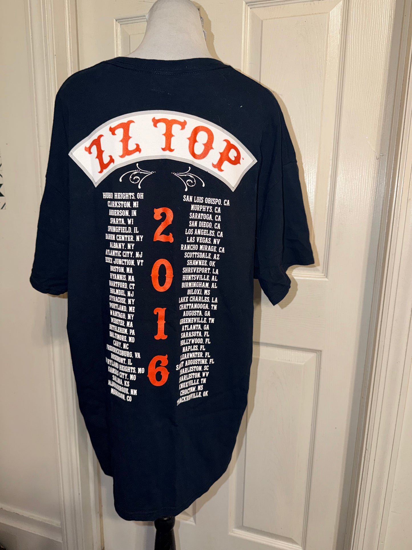 ZZ Top Double Sided Oversized Distressed Tee