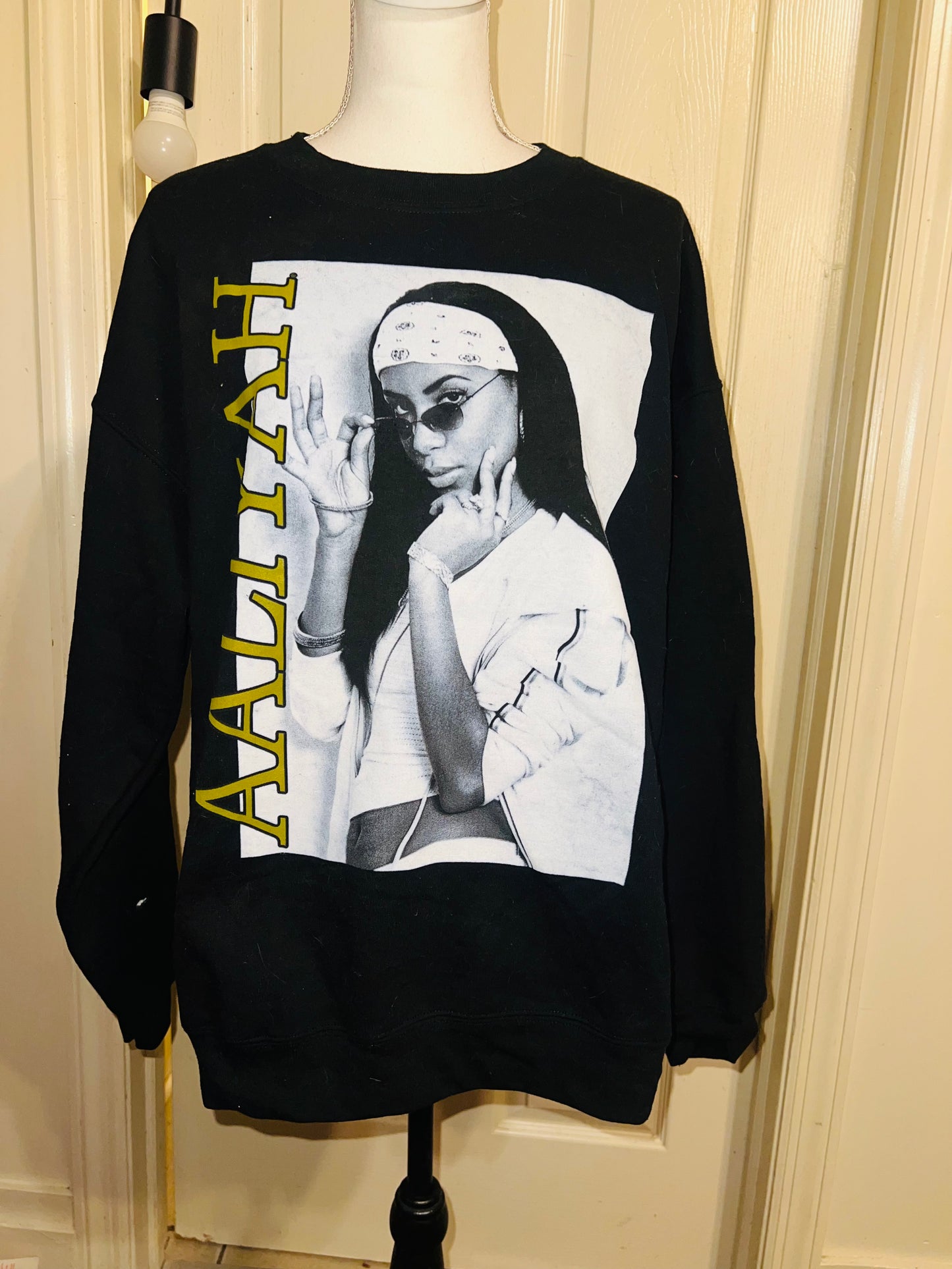 Aaliyah Oversized Distressed Sweatshirt