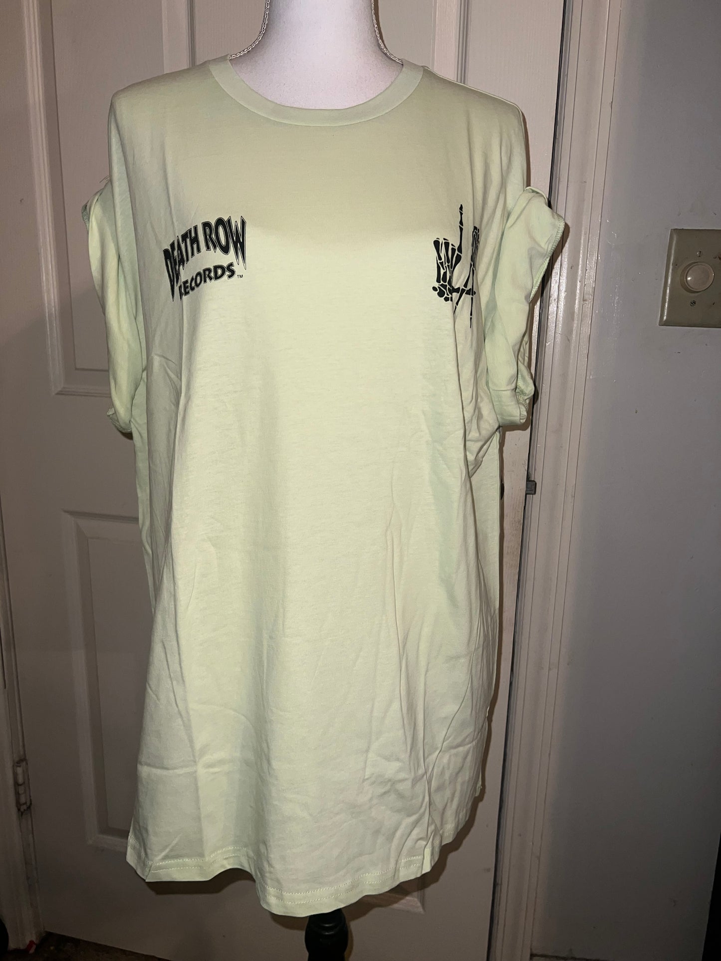 Death Row Records Double Sided Oversized Distressed Tee