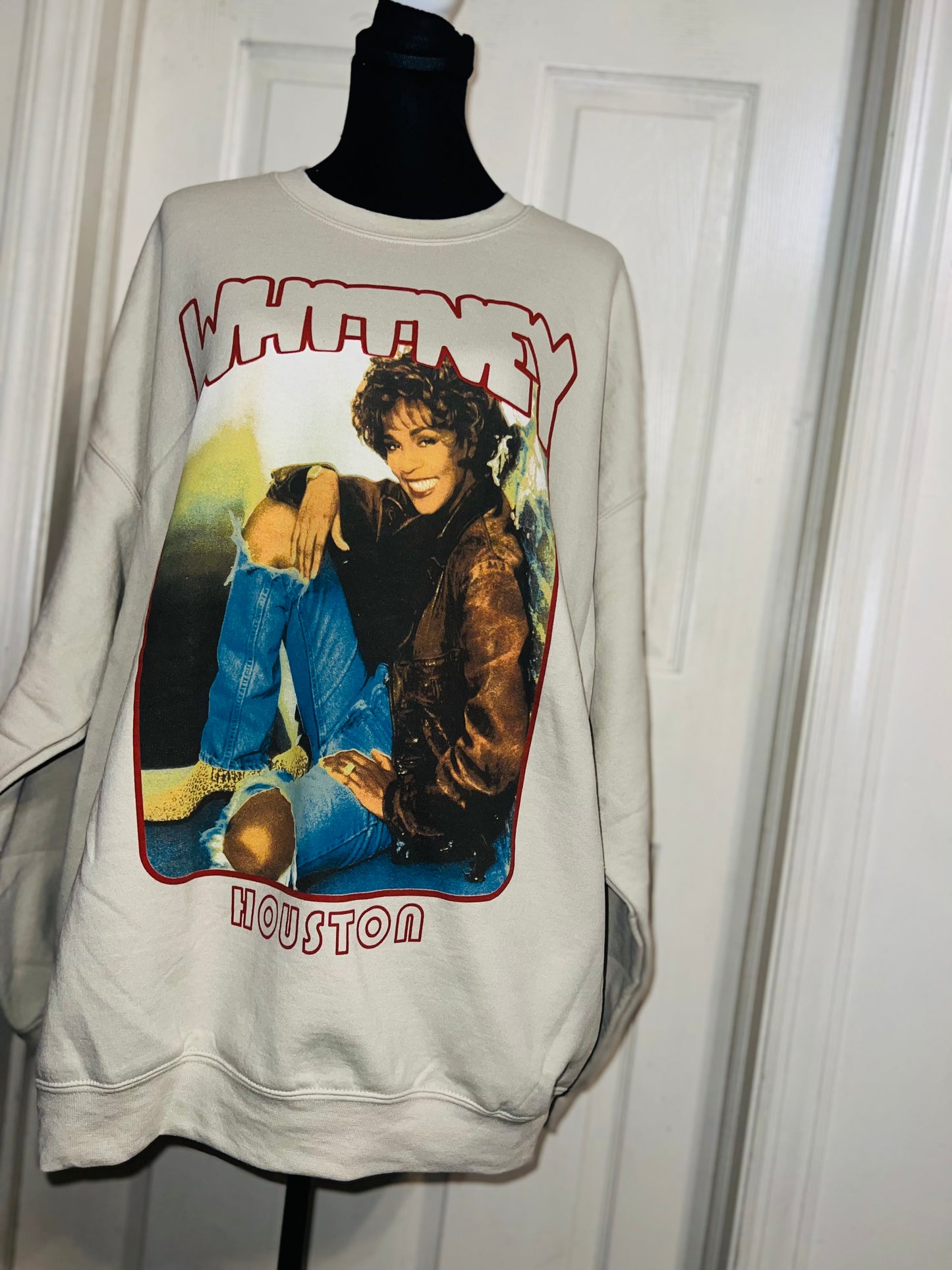 Whitney Houston Oversized Distressed Sweatshirt