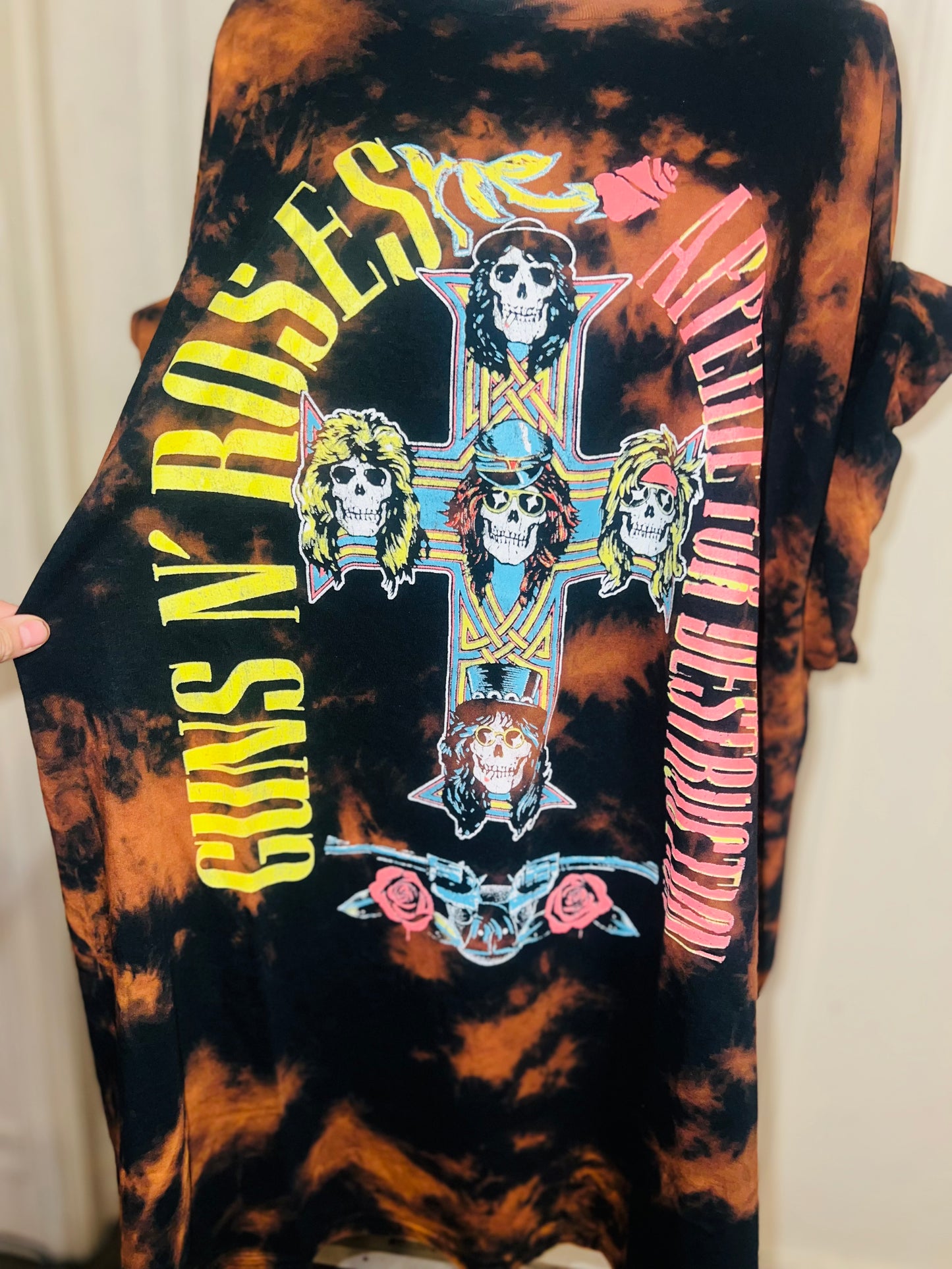 Guns N’ Roses Bleached Oversized Distressed Tee/Dress