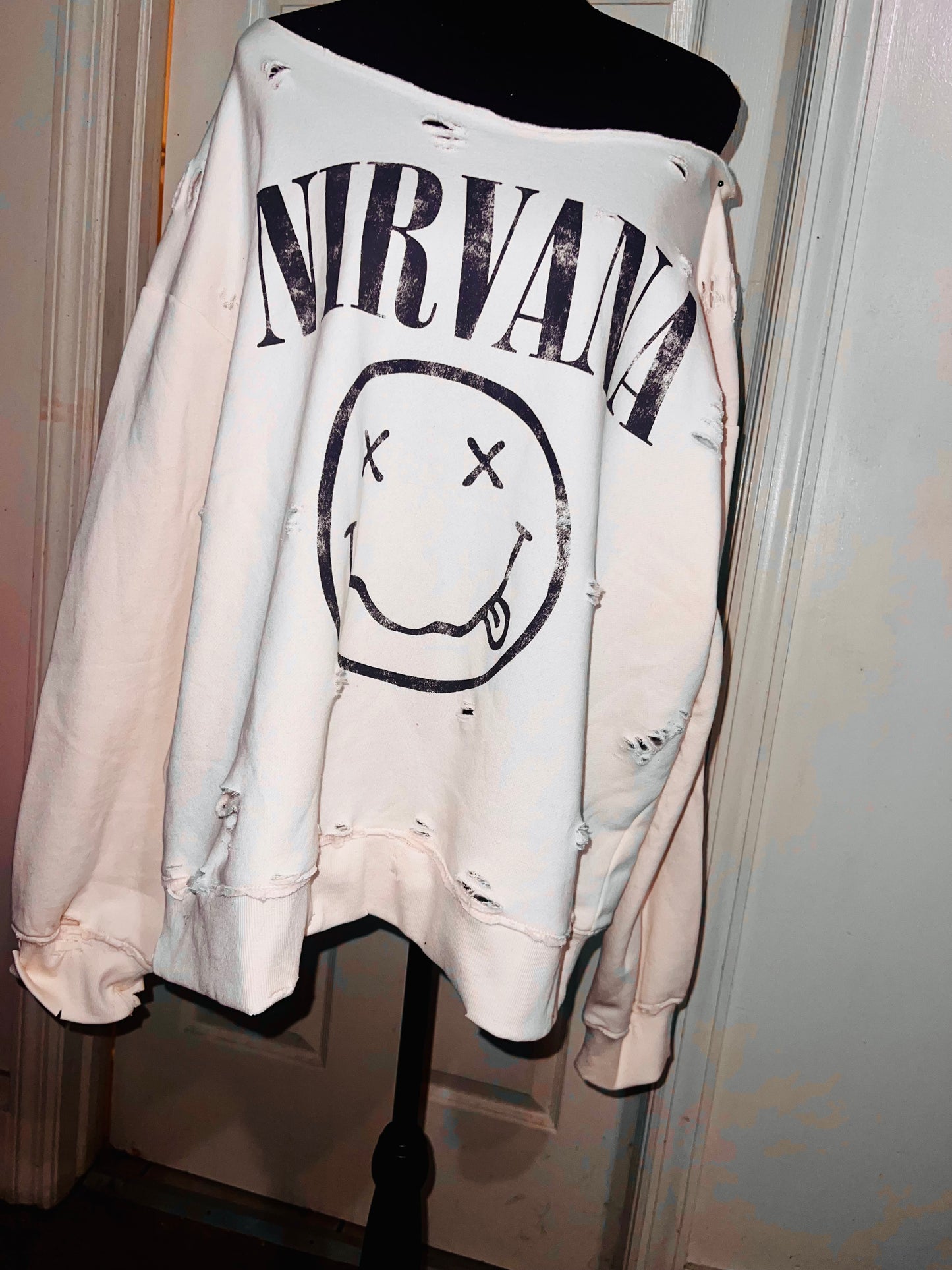 Nirvana Oversized Cream Sweatshirt