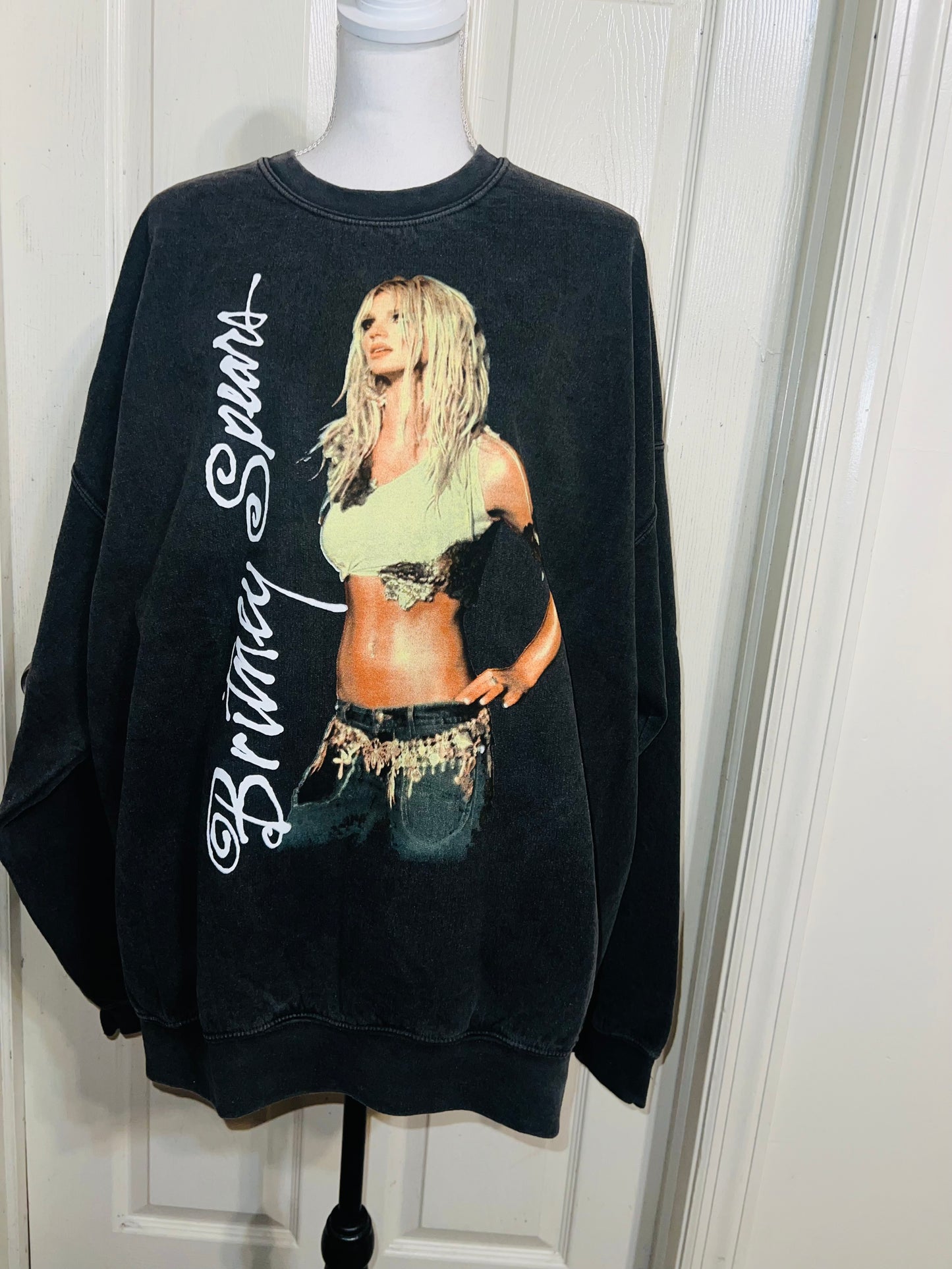 Britney Spears Oversized Distressed Sweatshirt