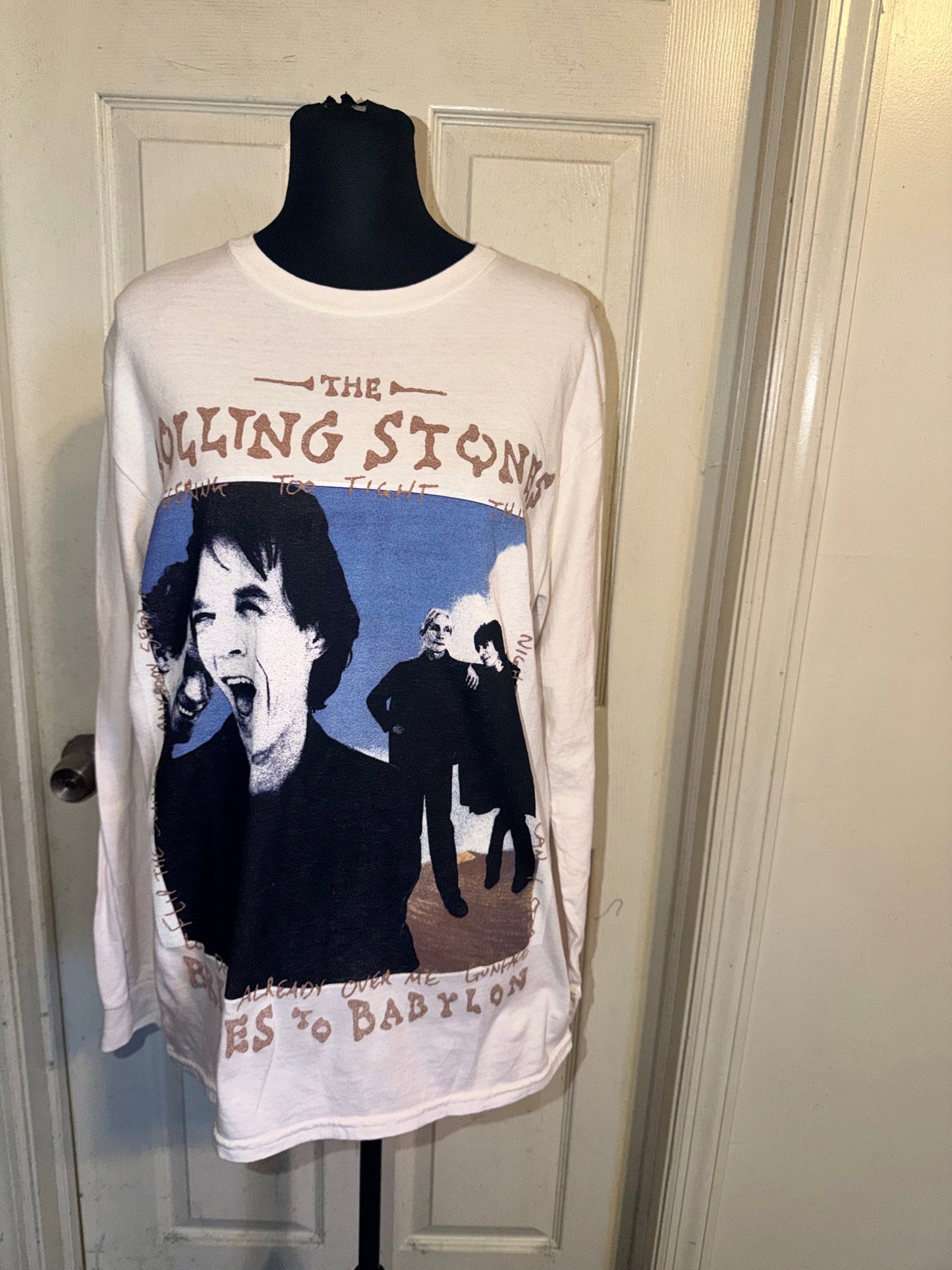 The Rolling Stones Oversized Distressed Long Sleeve Tee