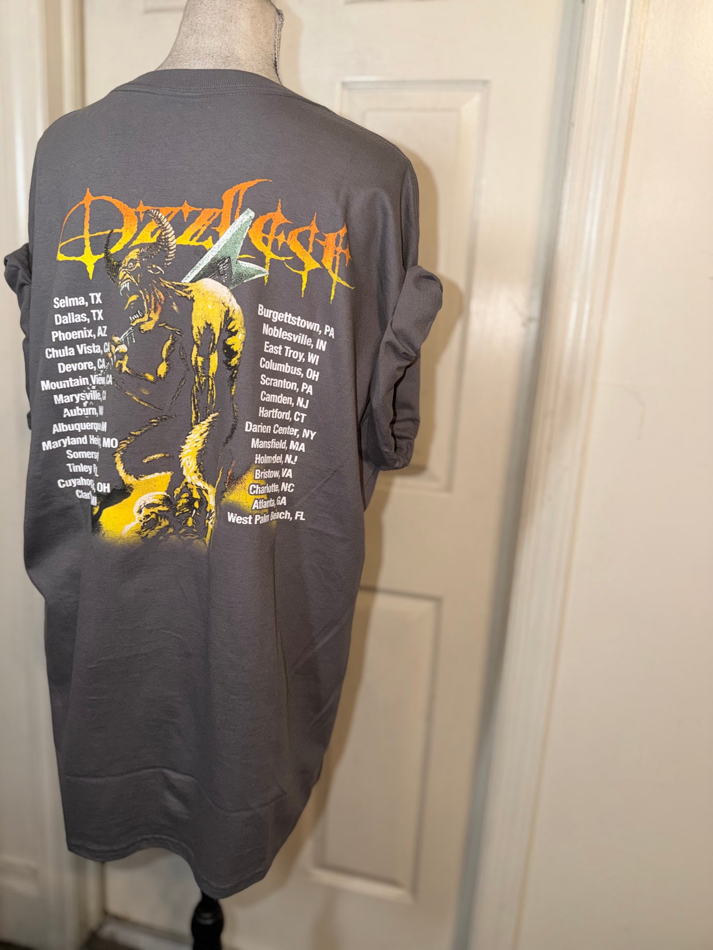 Ozzy Osbourne Ozzfest Double Sided Oversized Distressed Tee