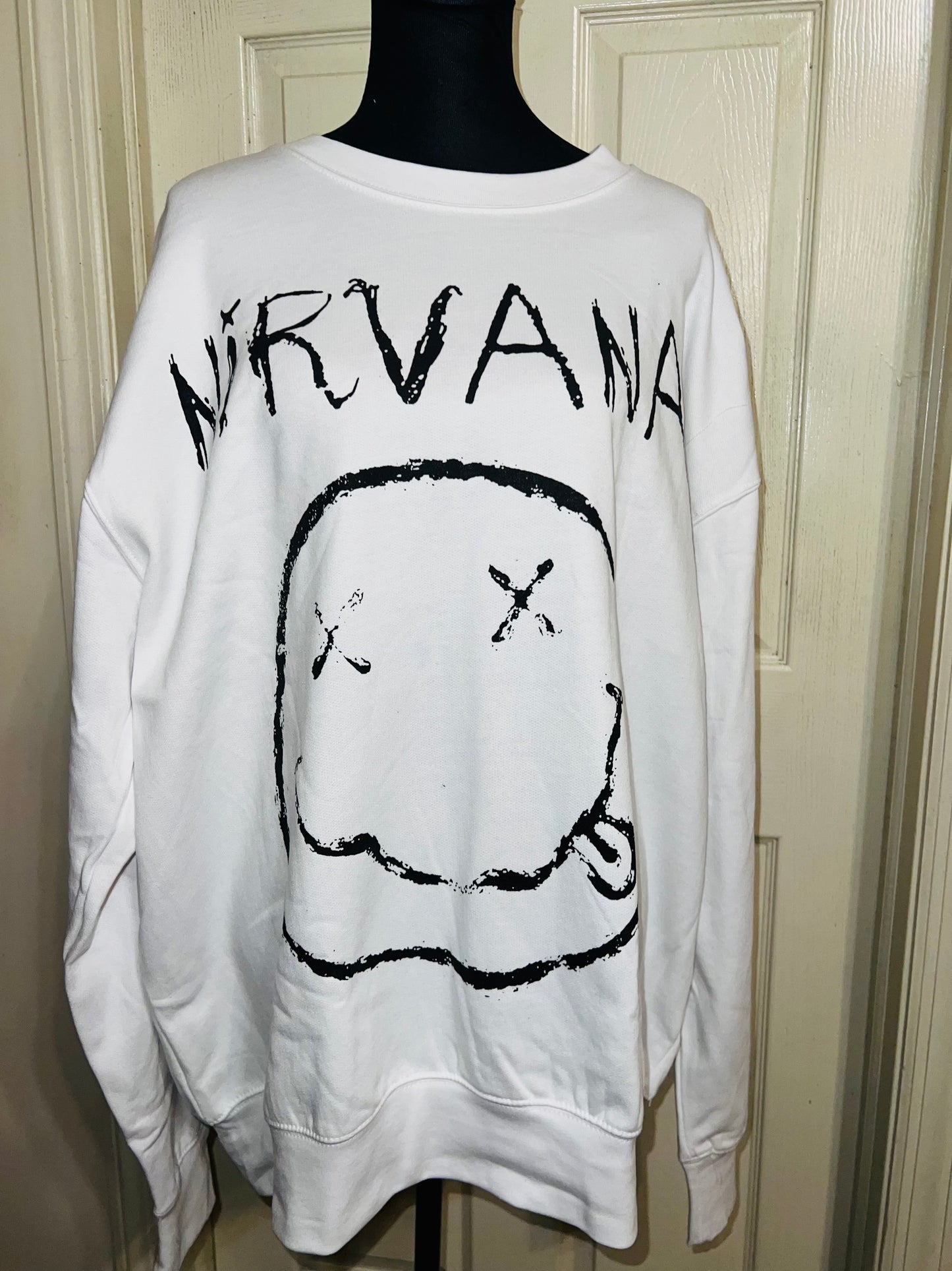 Nirvana Oversized Distressed Sweatshirt