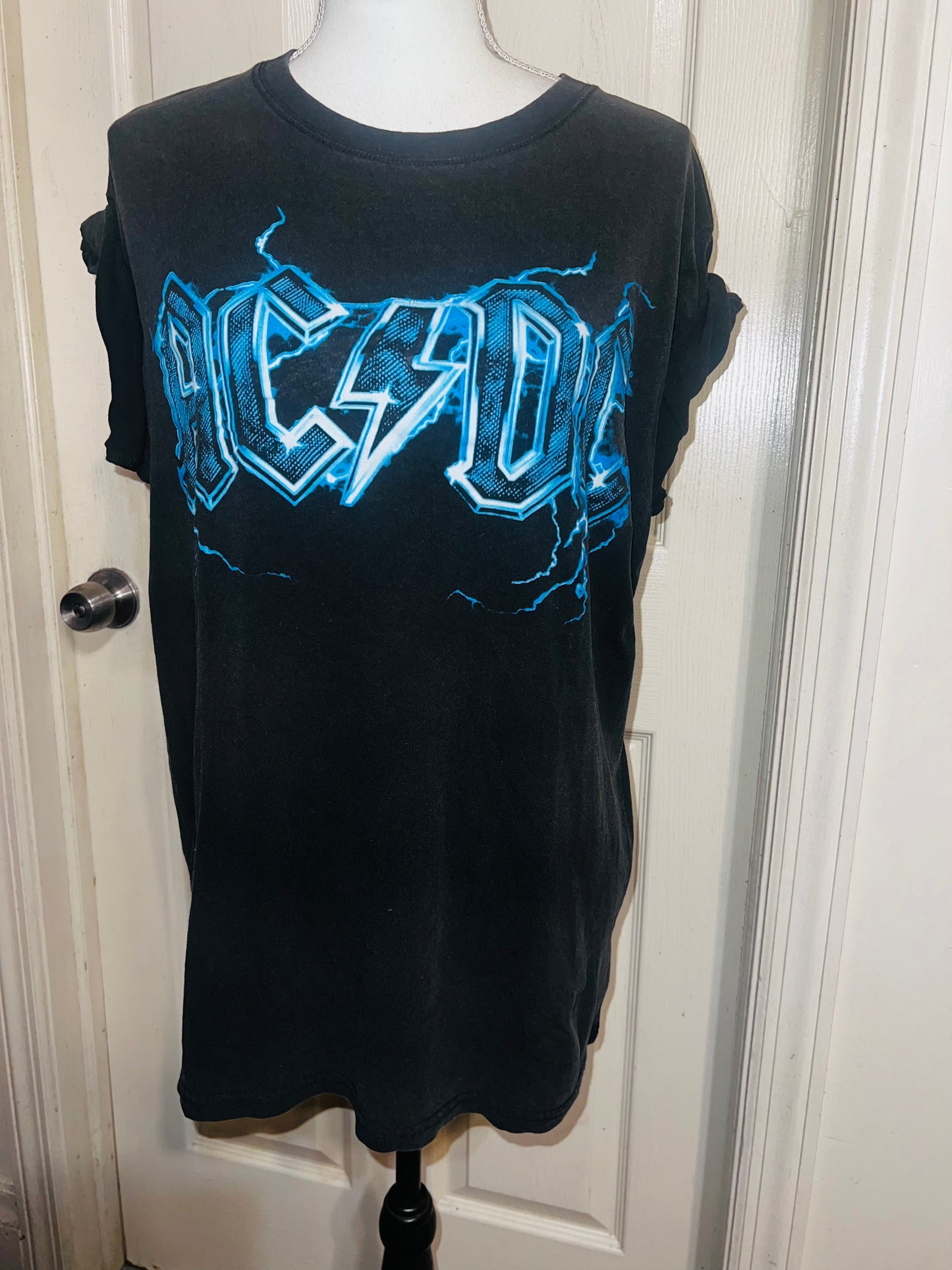 AC/DC Double Sided Oversized Distressed Tee