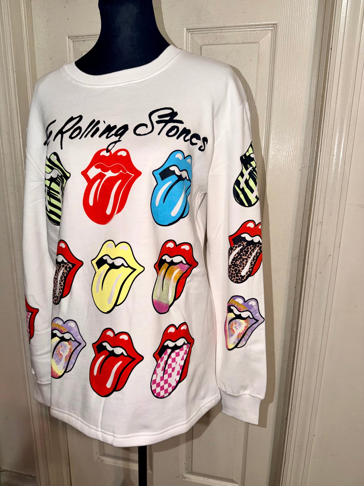 The Rolling Stones Oversized Distressed Sweatshirt