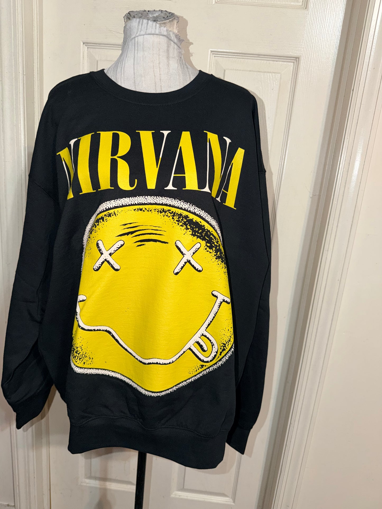 Nirvana Oversized Distressed Sweatshirt