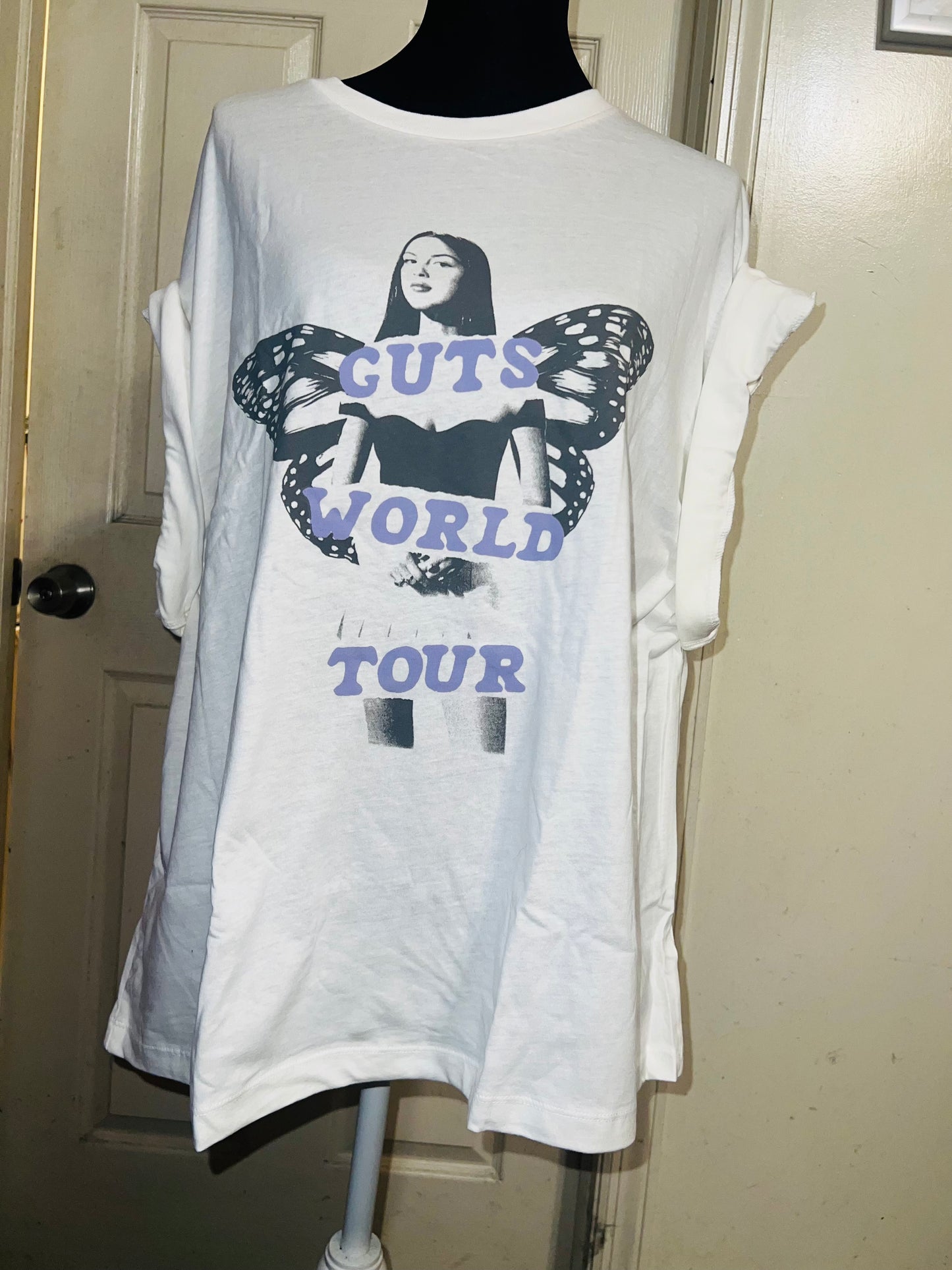 Olivia Rodrigo Double Sided Oversized Distressed Tee