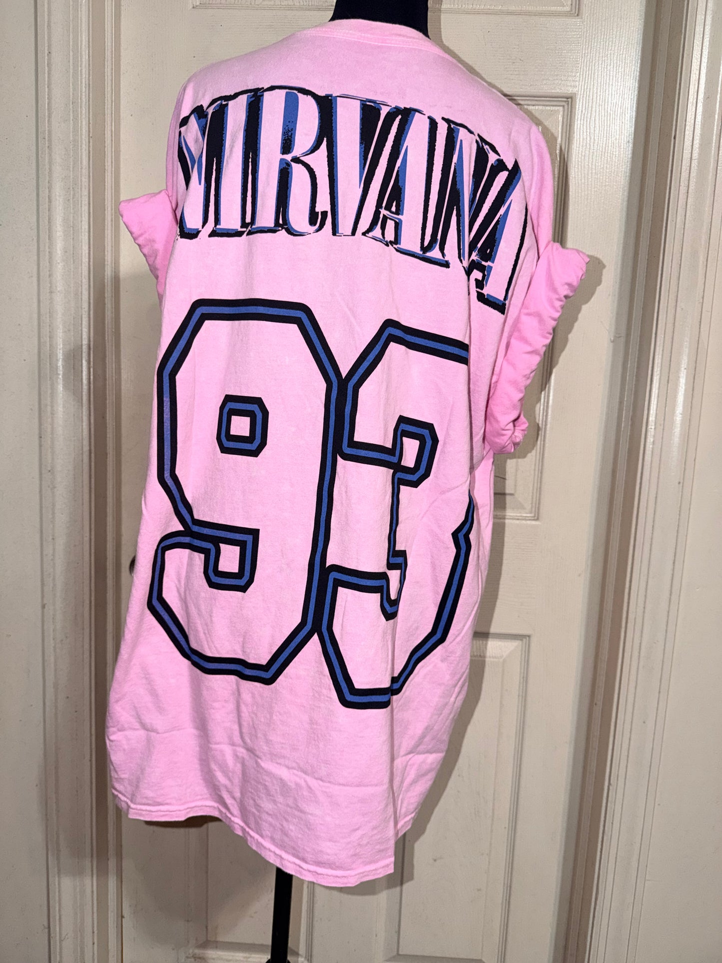 Nirvana Double Sided Oversized Distressed Tee