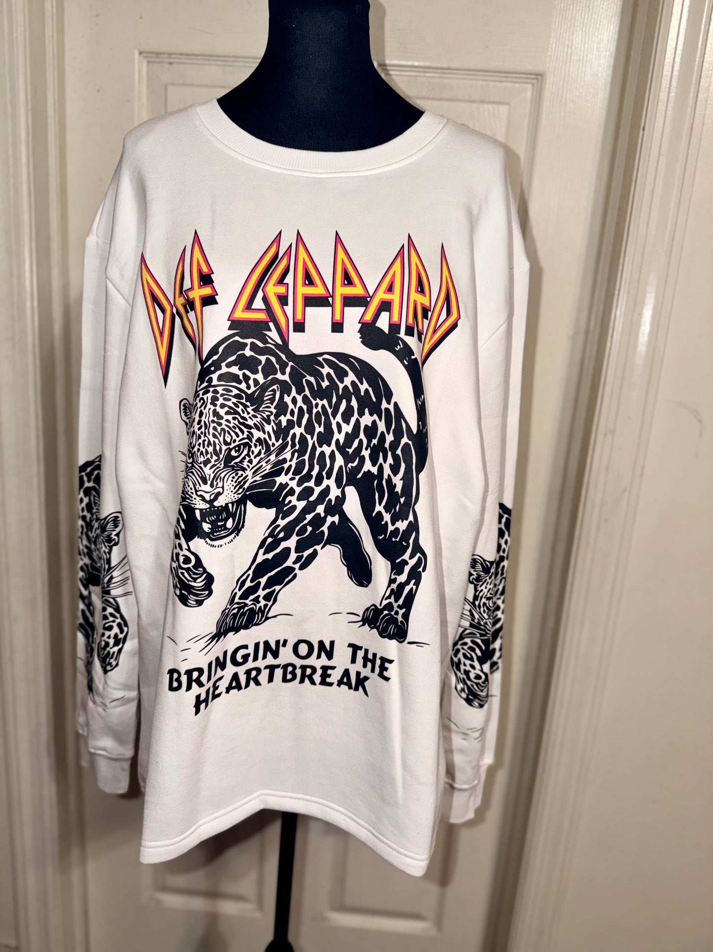 Def Leppard Oversized Distressed Sweatshirt