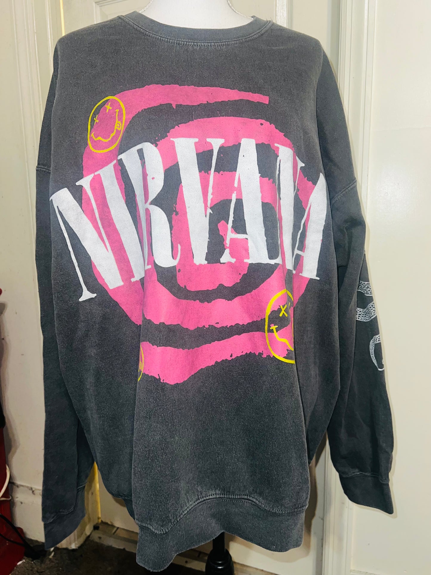 Nirvana Double Sides Oversized Distressed Sweatshirt