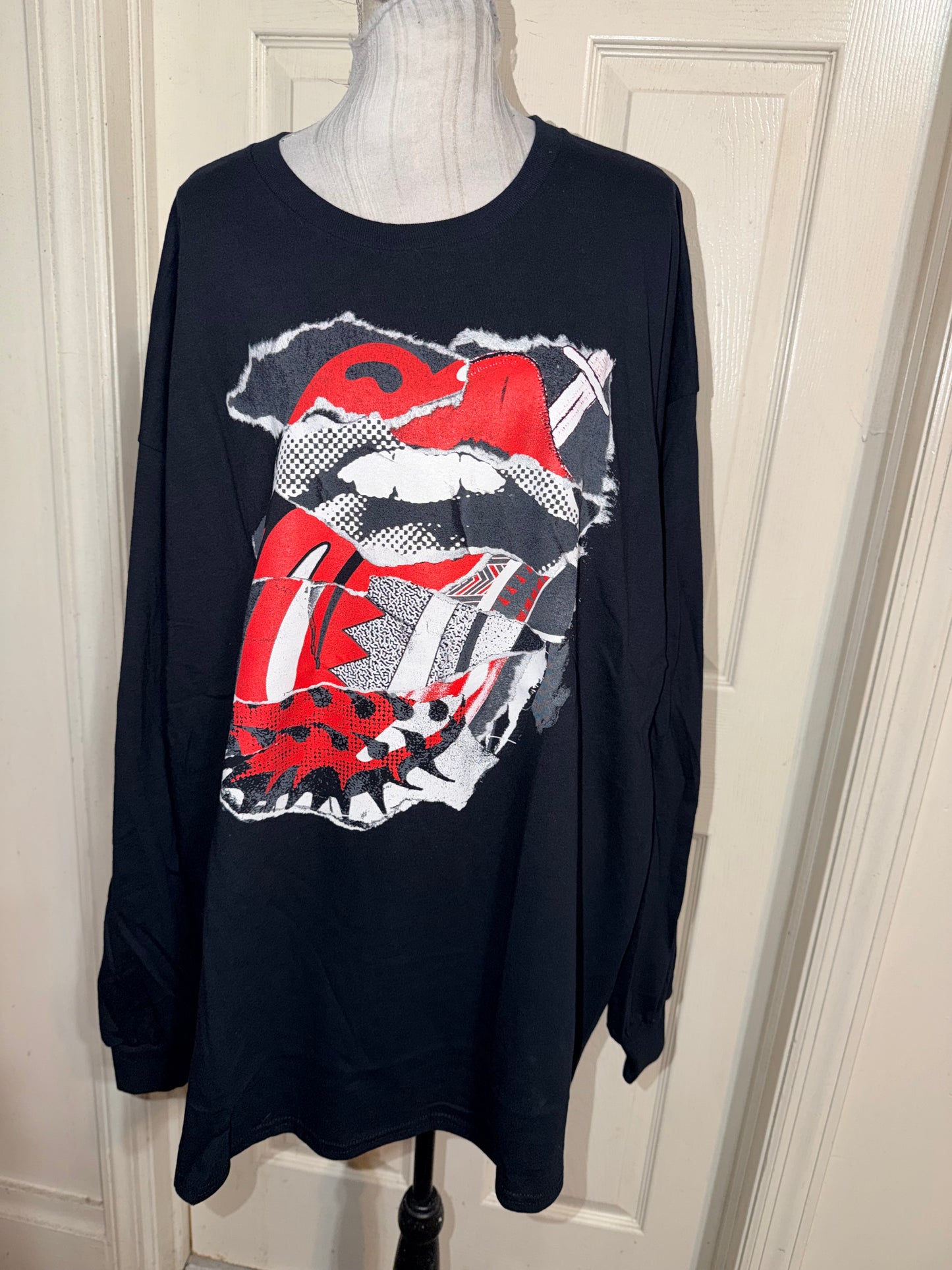 The Rolling Stones Oversized Distressed Long Sleeve Tee