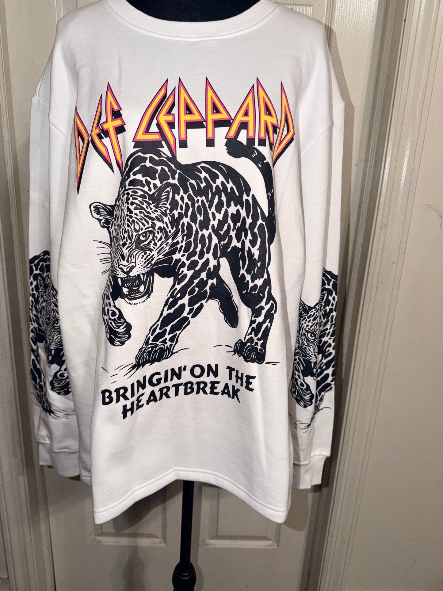 Def Leppard Oversized Distressed Sweatshirt