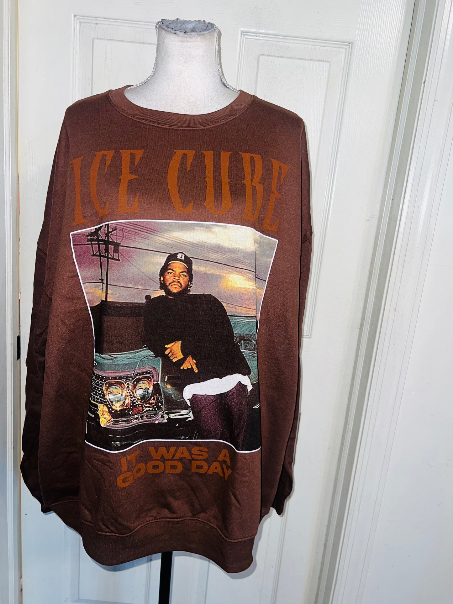 Ice Cube Oversized Distressed Sweatshirt