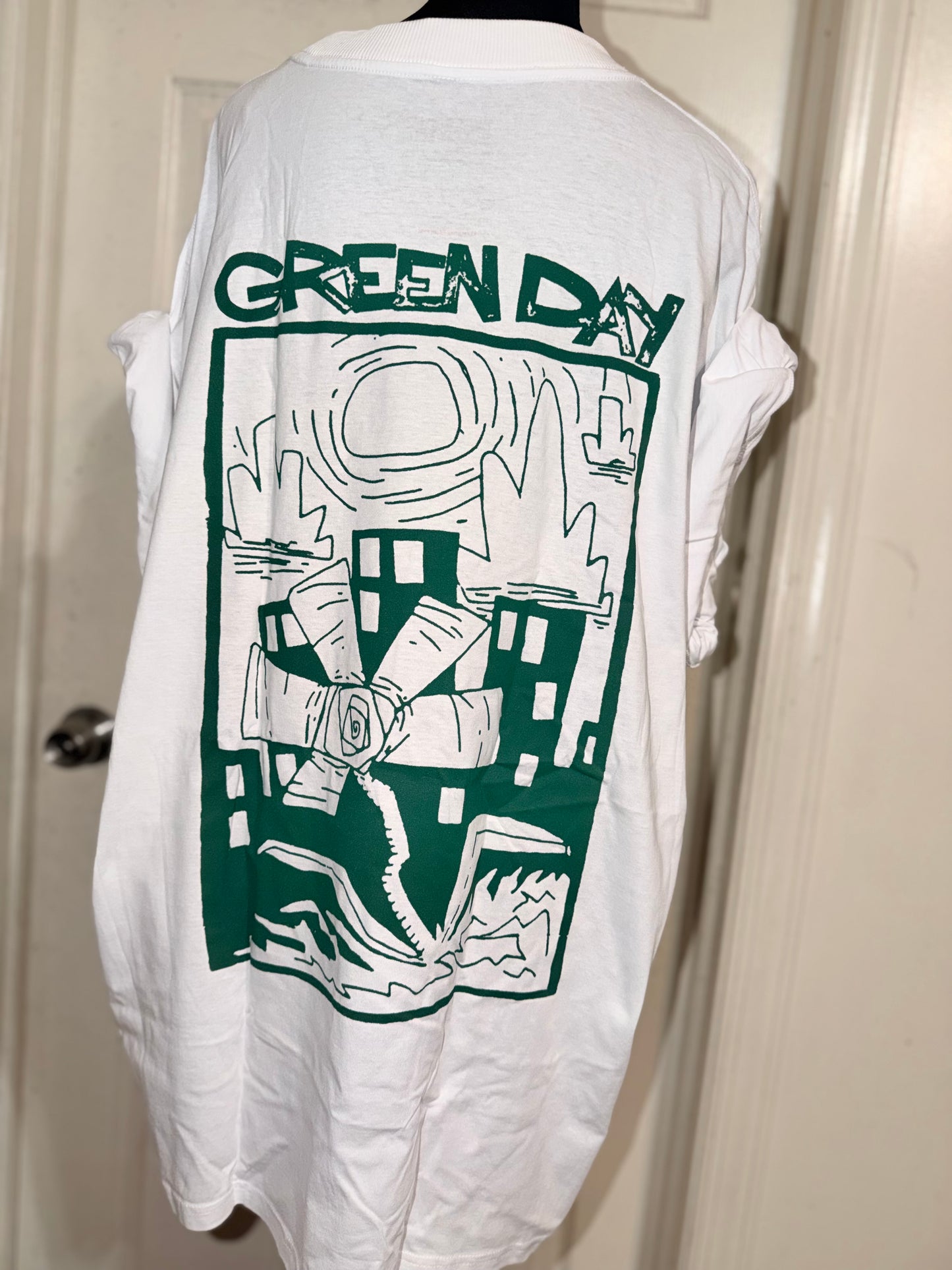 Green Day Double Sided Oversized Distressed Tee