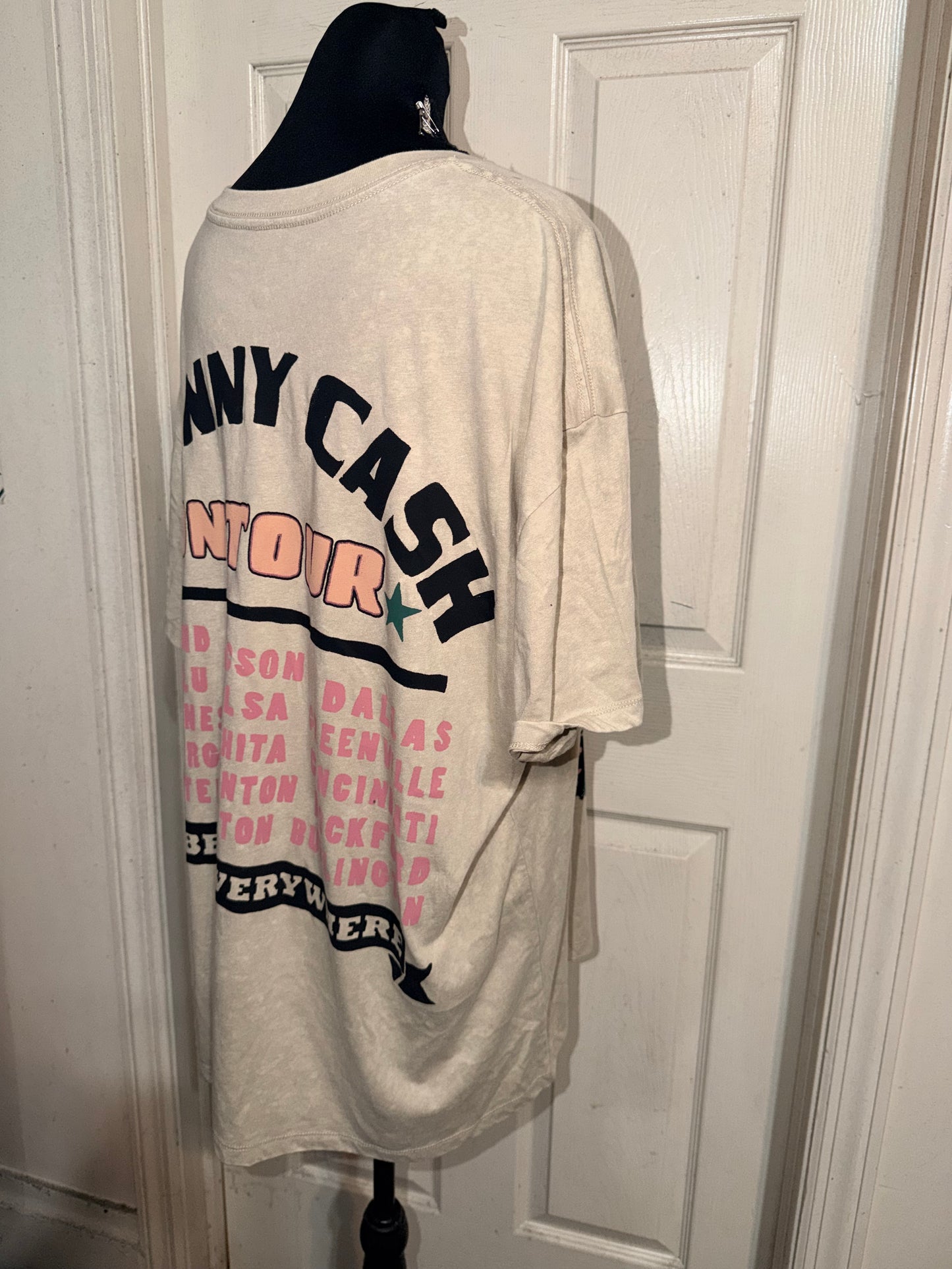 Johnny Cash Double Sided Oversized Distressed Tee