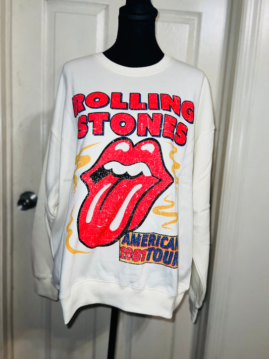 The Rolling Stones Oversized Distressed Sweatshirt