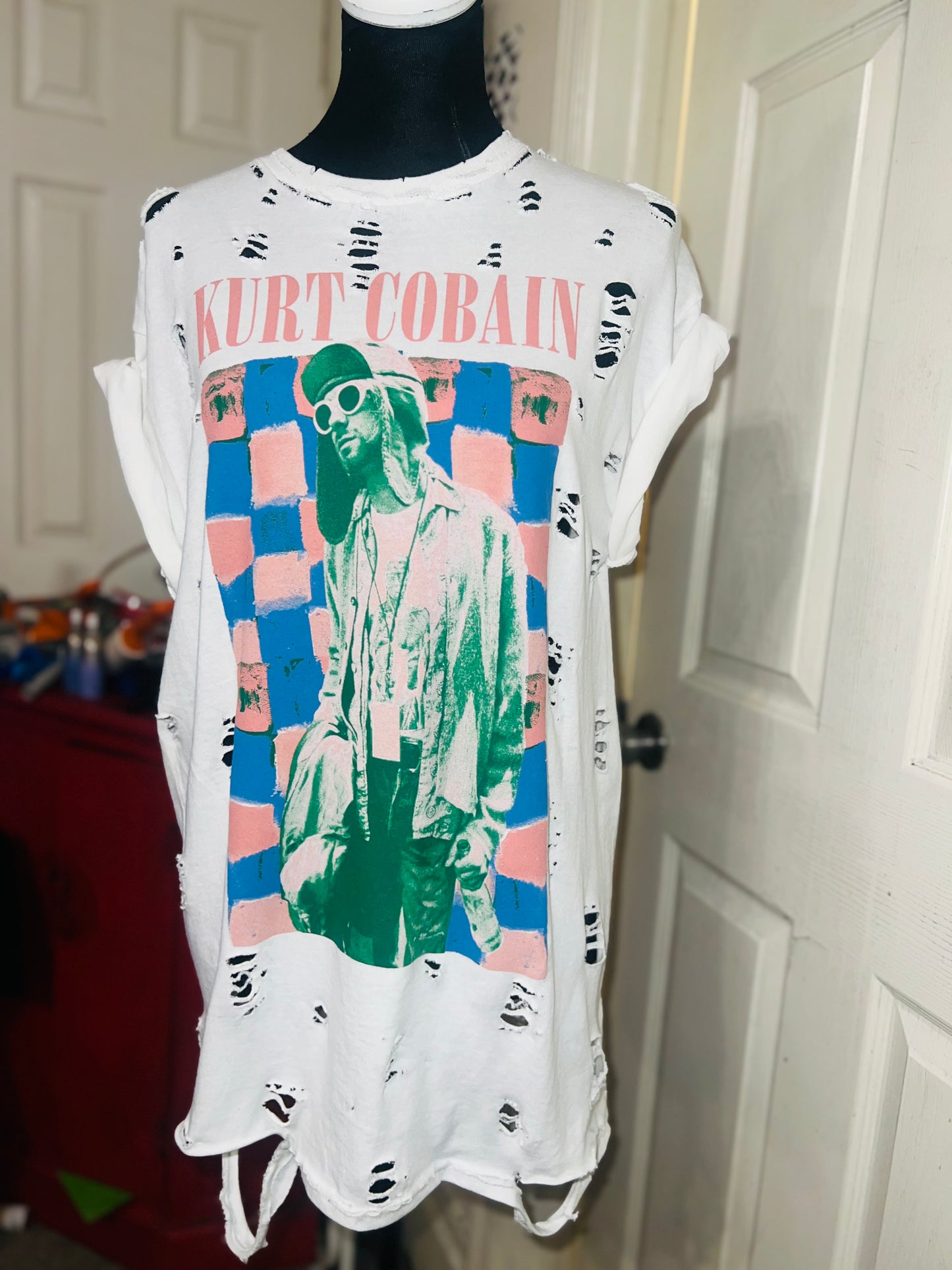 Kurt Cobain Oversized Distressed Tee
