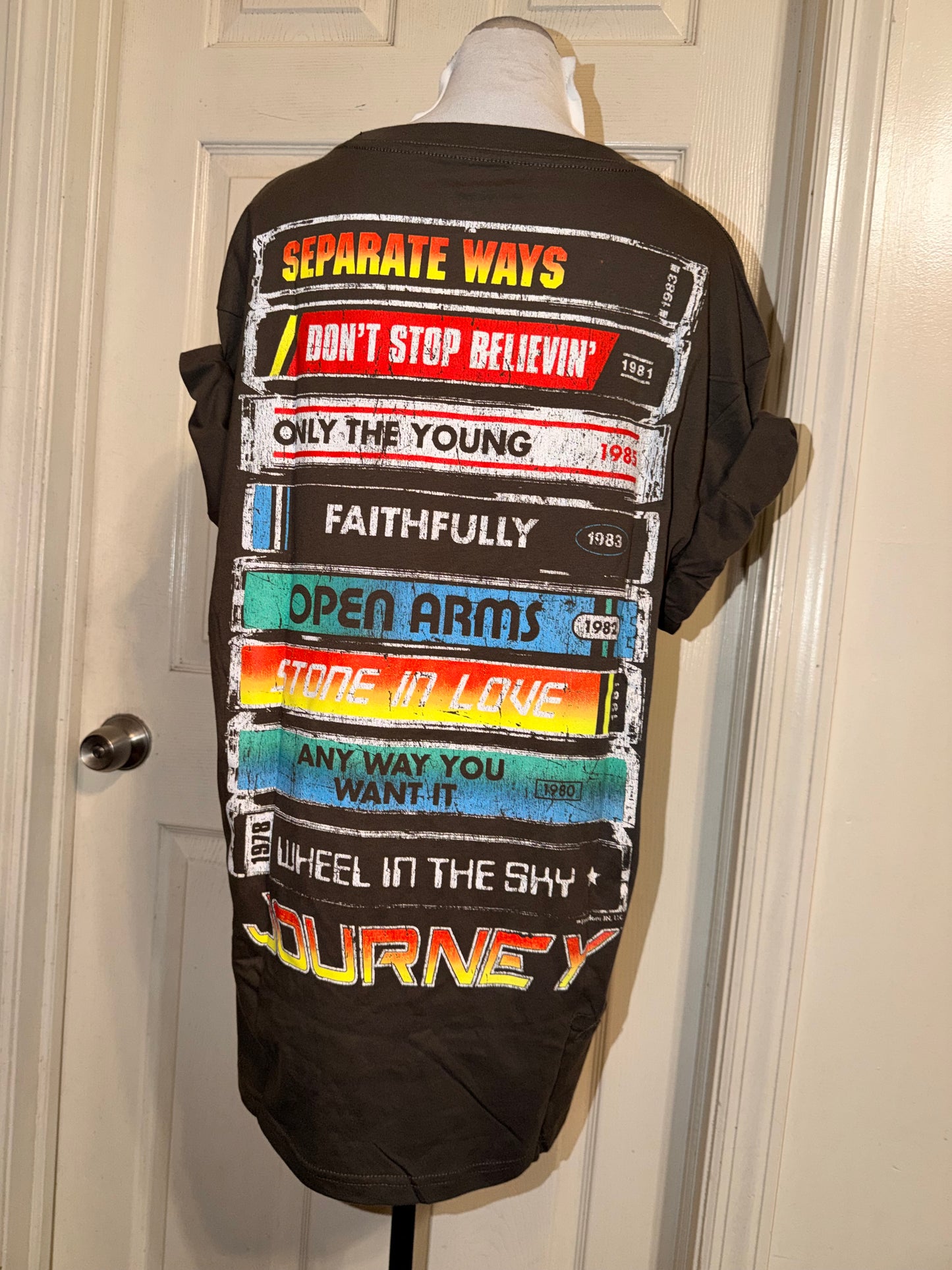 Journey Double Sided Oversized Distressed Tee